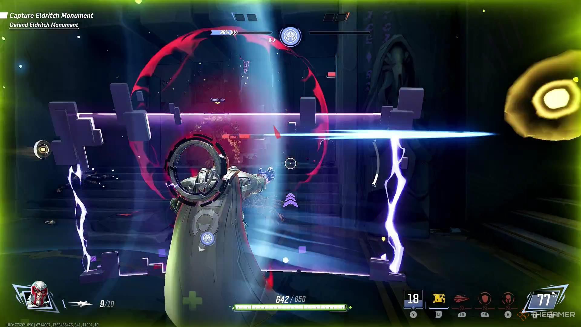 Magneto using his Metallic Curtain ability to block incoming damage in Marvel Rivals.