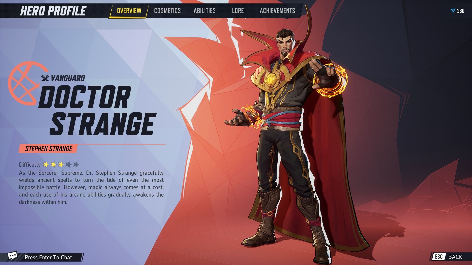 Doctor Strange details in Marvel Rivals.