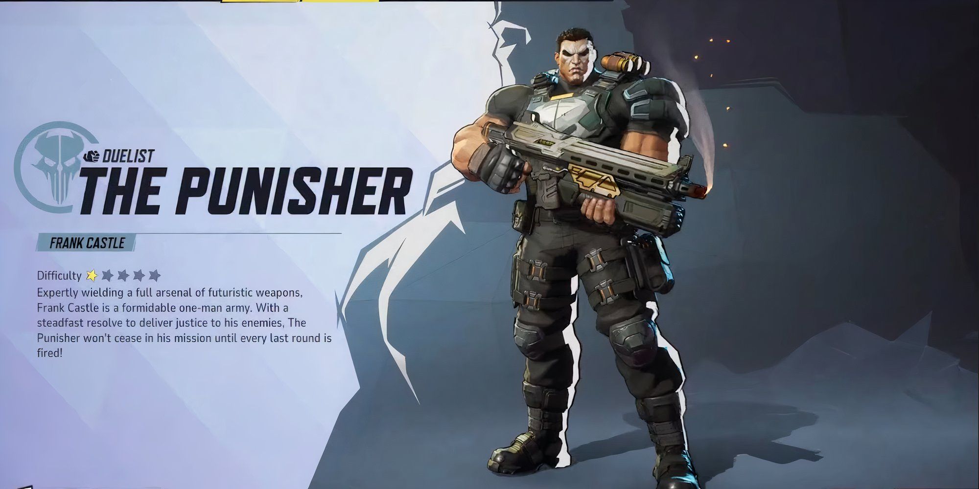 The Punisher character design and profile in Marvel Rivals.