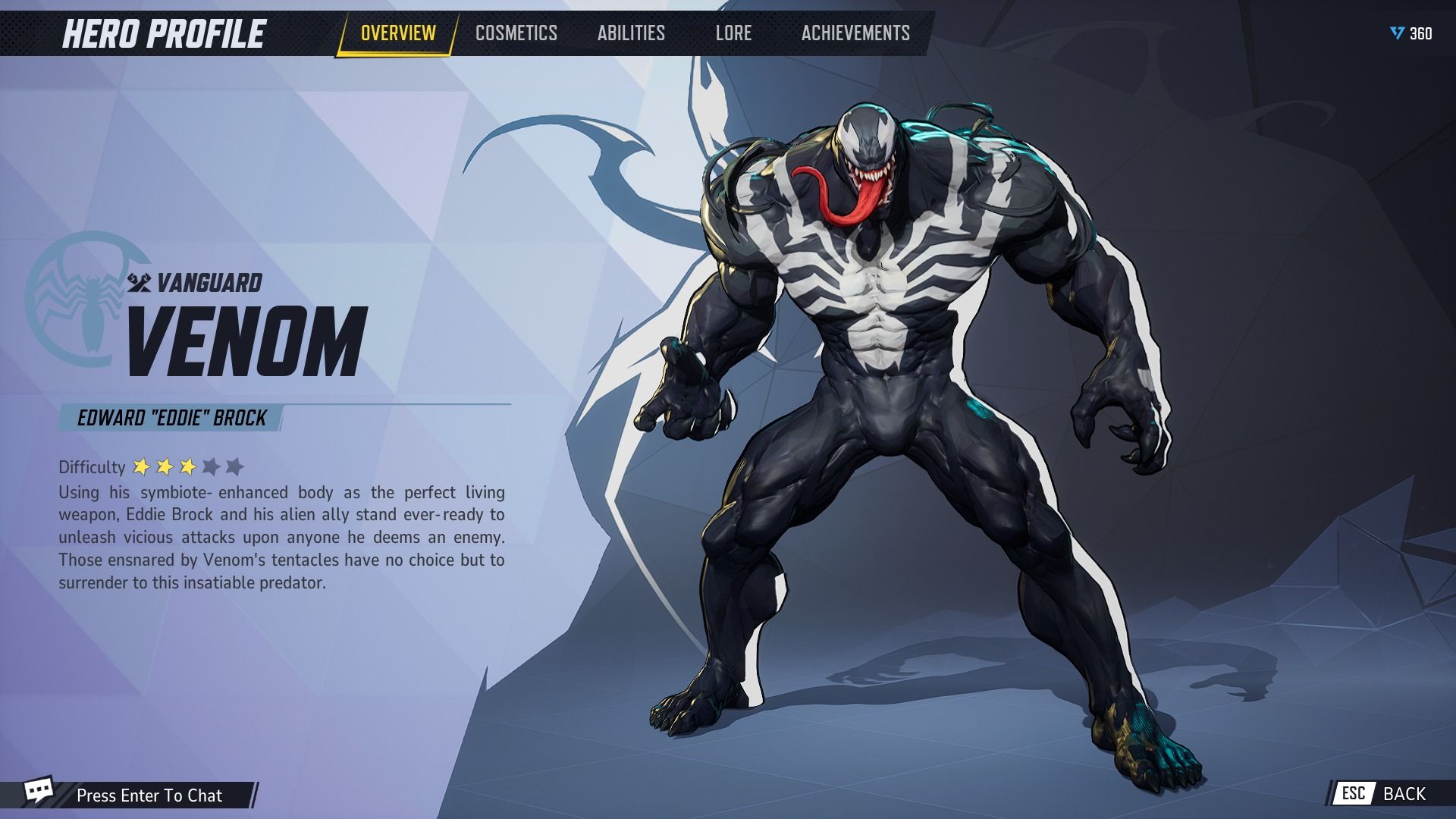 Venom details in Marvel Rivals.