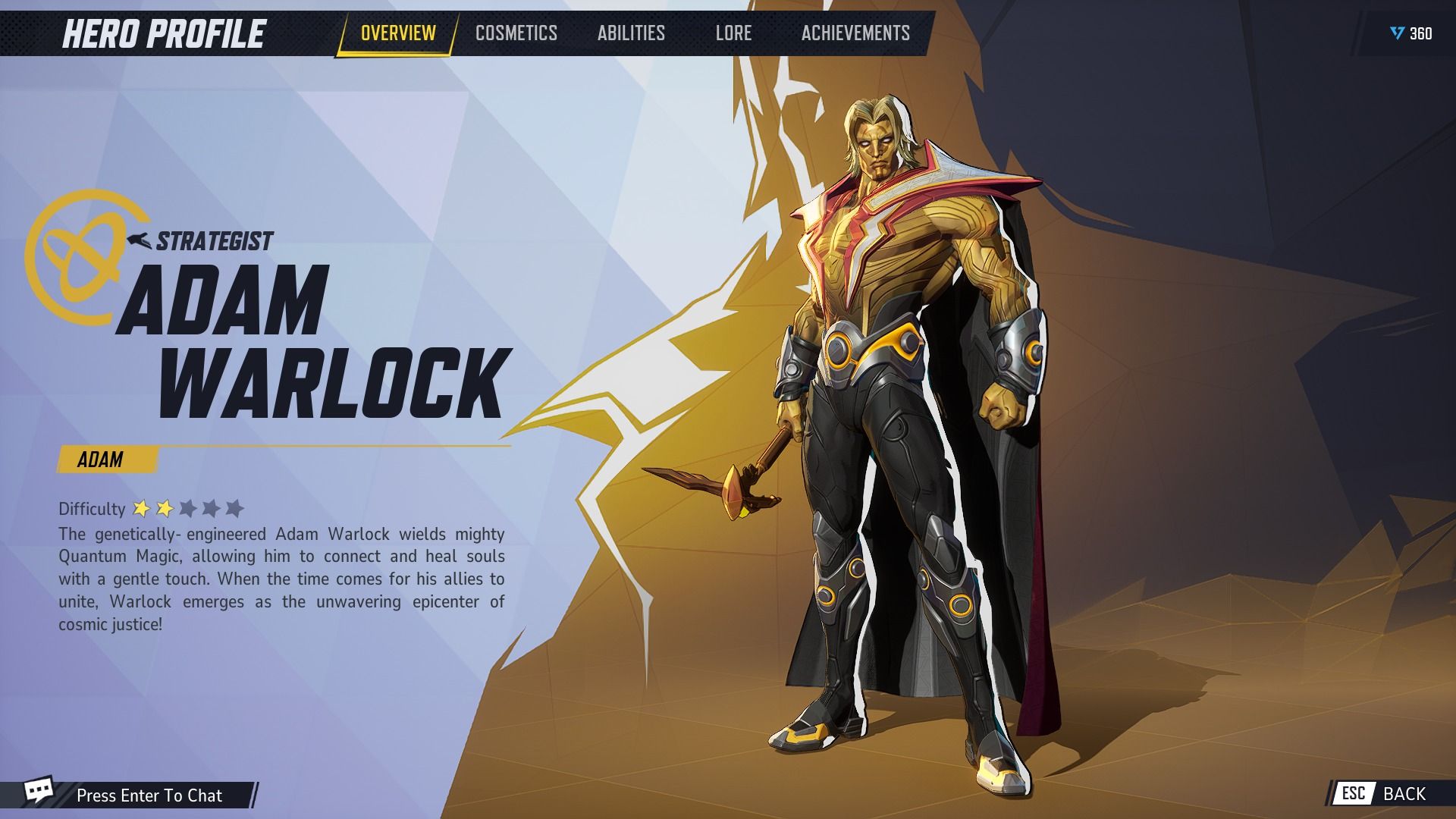 Adam Warlock details in Marvel Rivals.