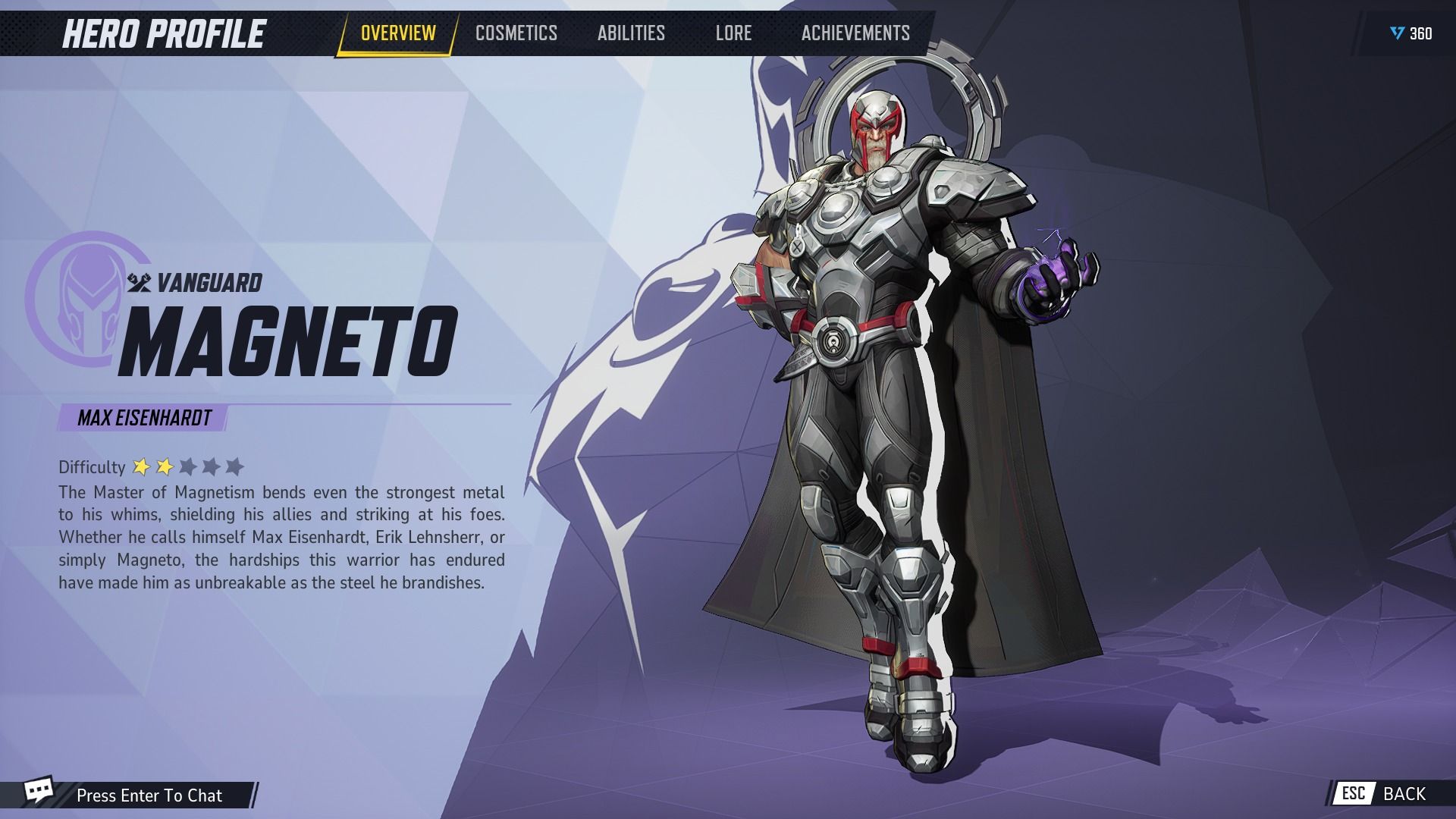 Magneto details in Marvel Rivals.