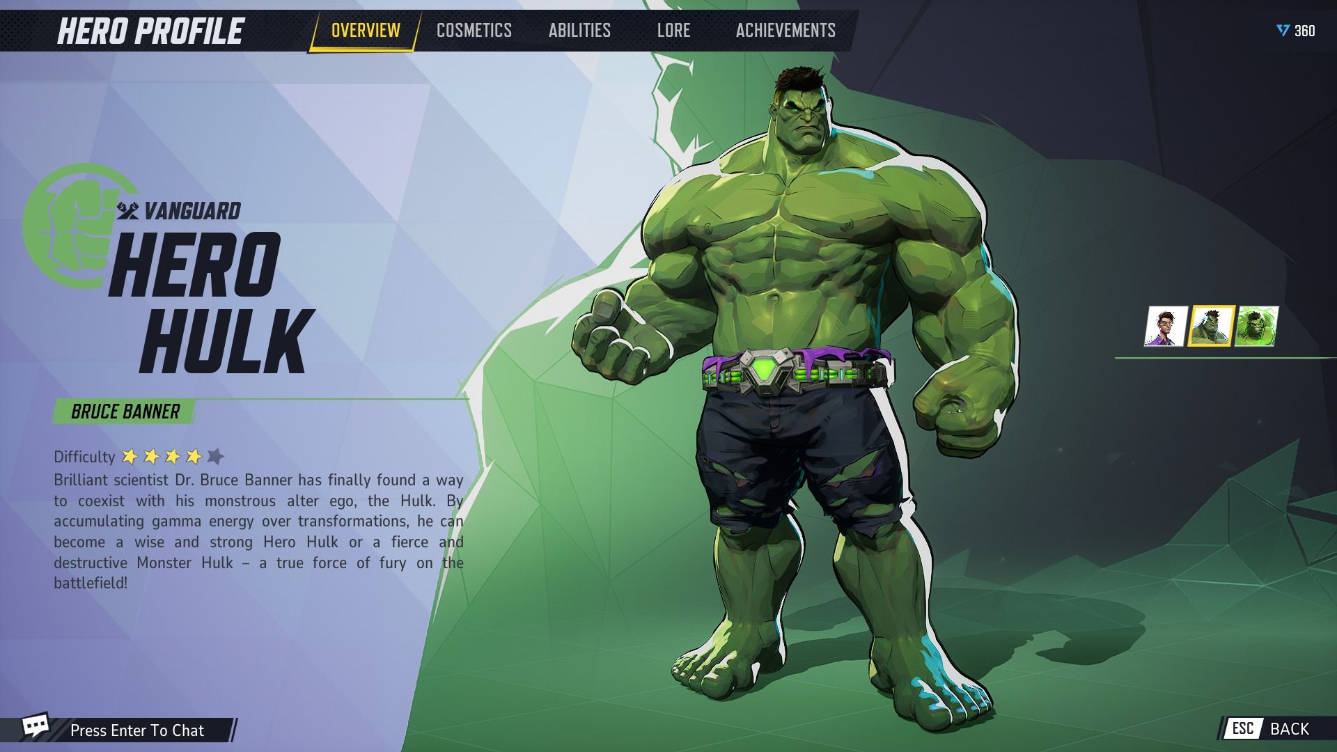 Bruce Banner details in Marvel Rivals.