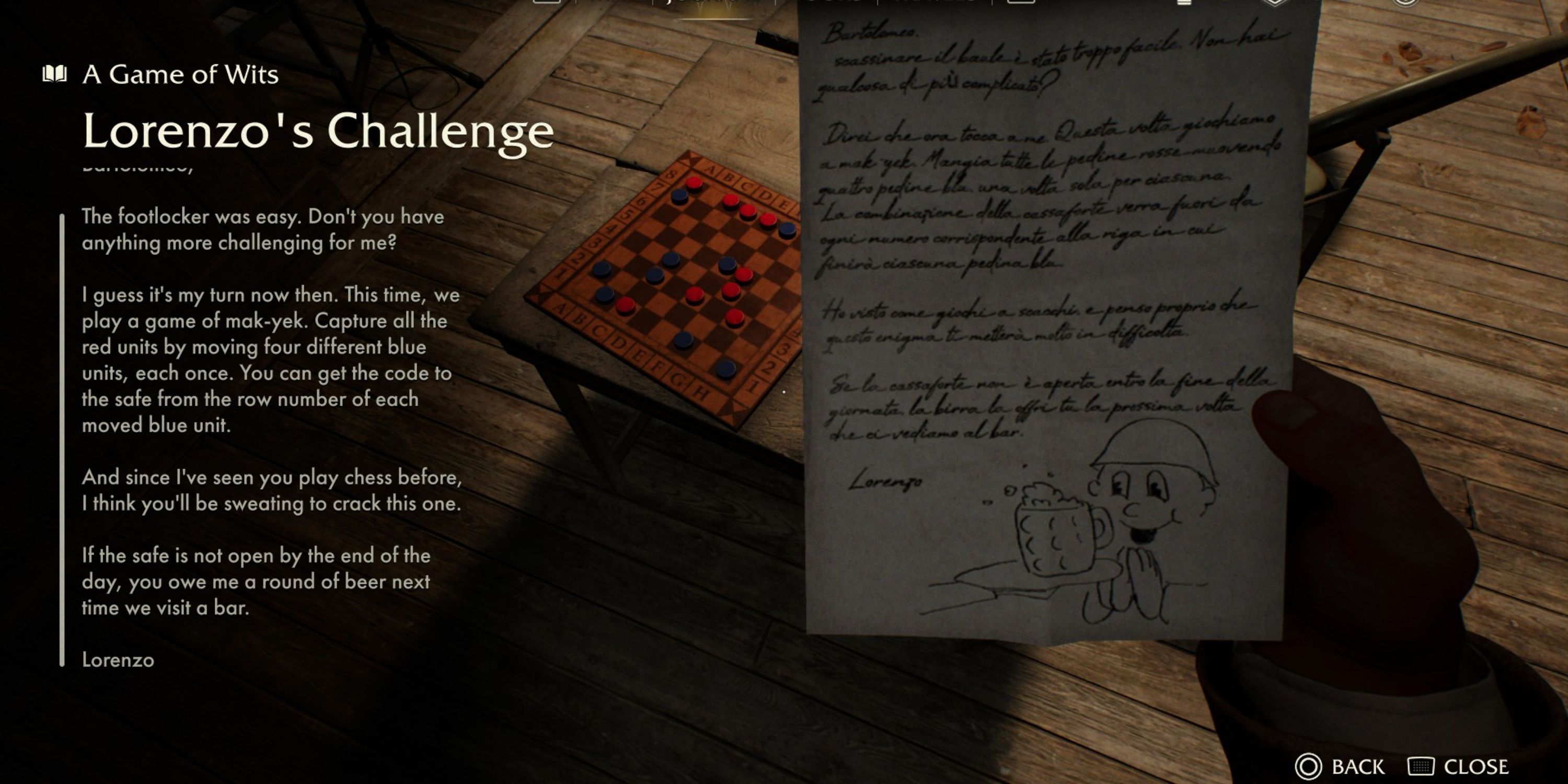 lorenzo's challenge note