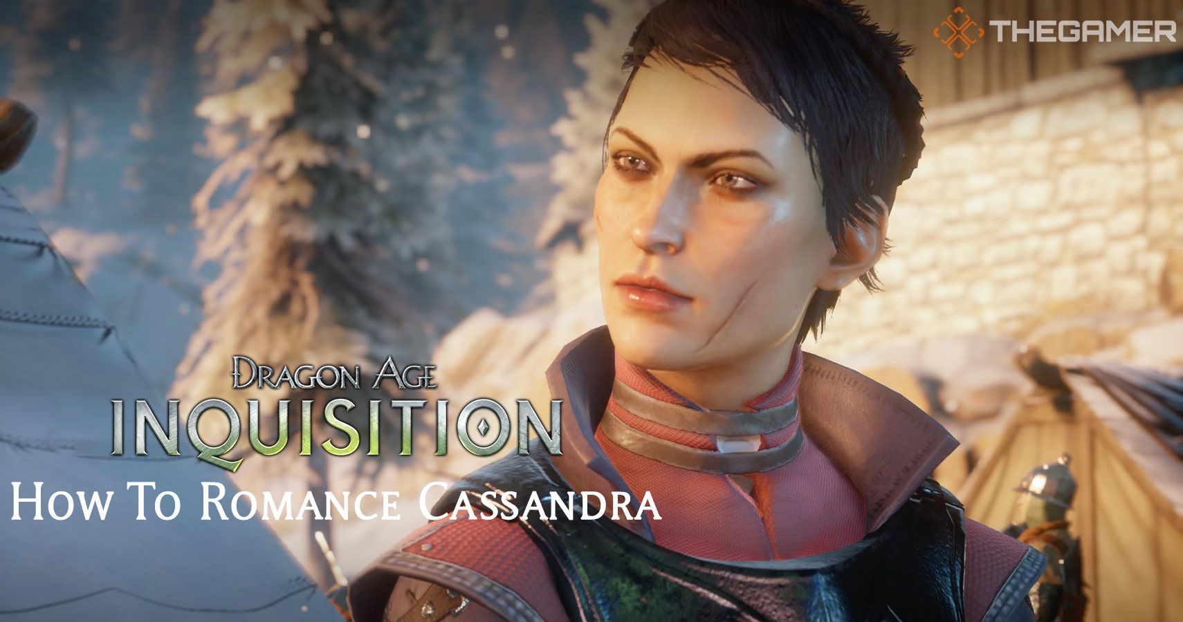 Cassandra looks seriously at the Inquisitor in Dragon Age: Inquisition.