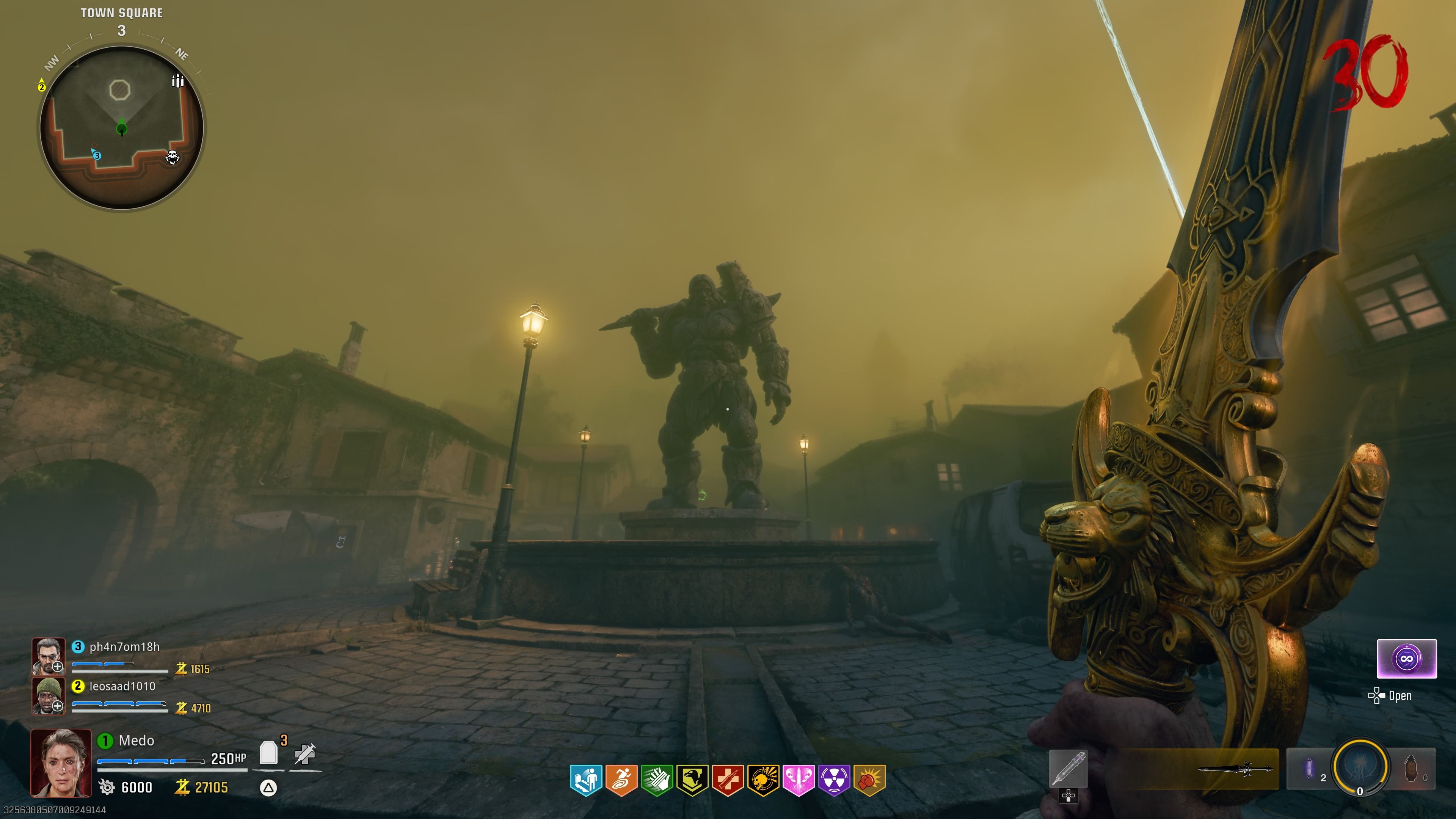 Player is holding a sword and looking at the giant statue in front of him - bo6