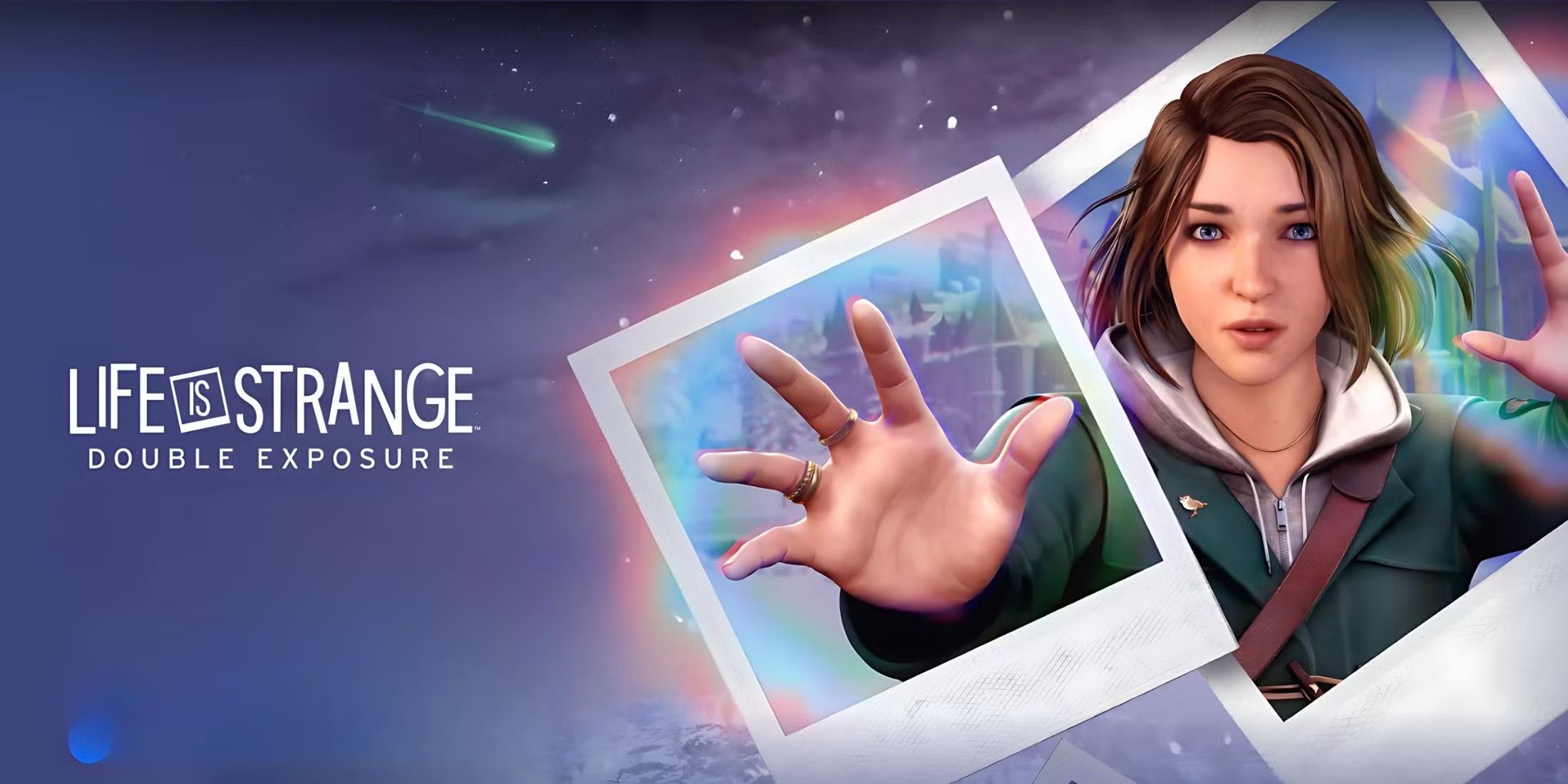 Max Caulfield in two polaroid photos with the Life is Strange Double Exposure game logo.