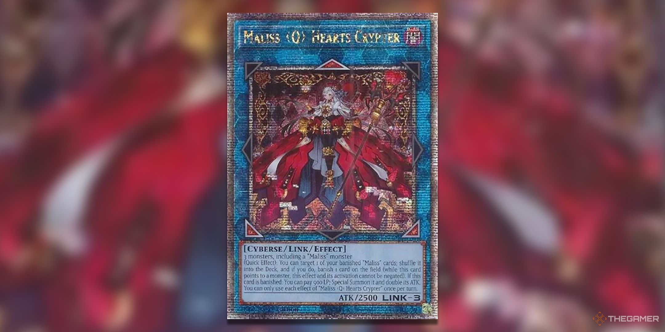 Maliss Q Hearts Crypter Quarter Century Yu-Gi-Oh! TCG Card Art.