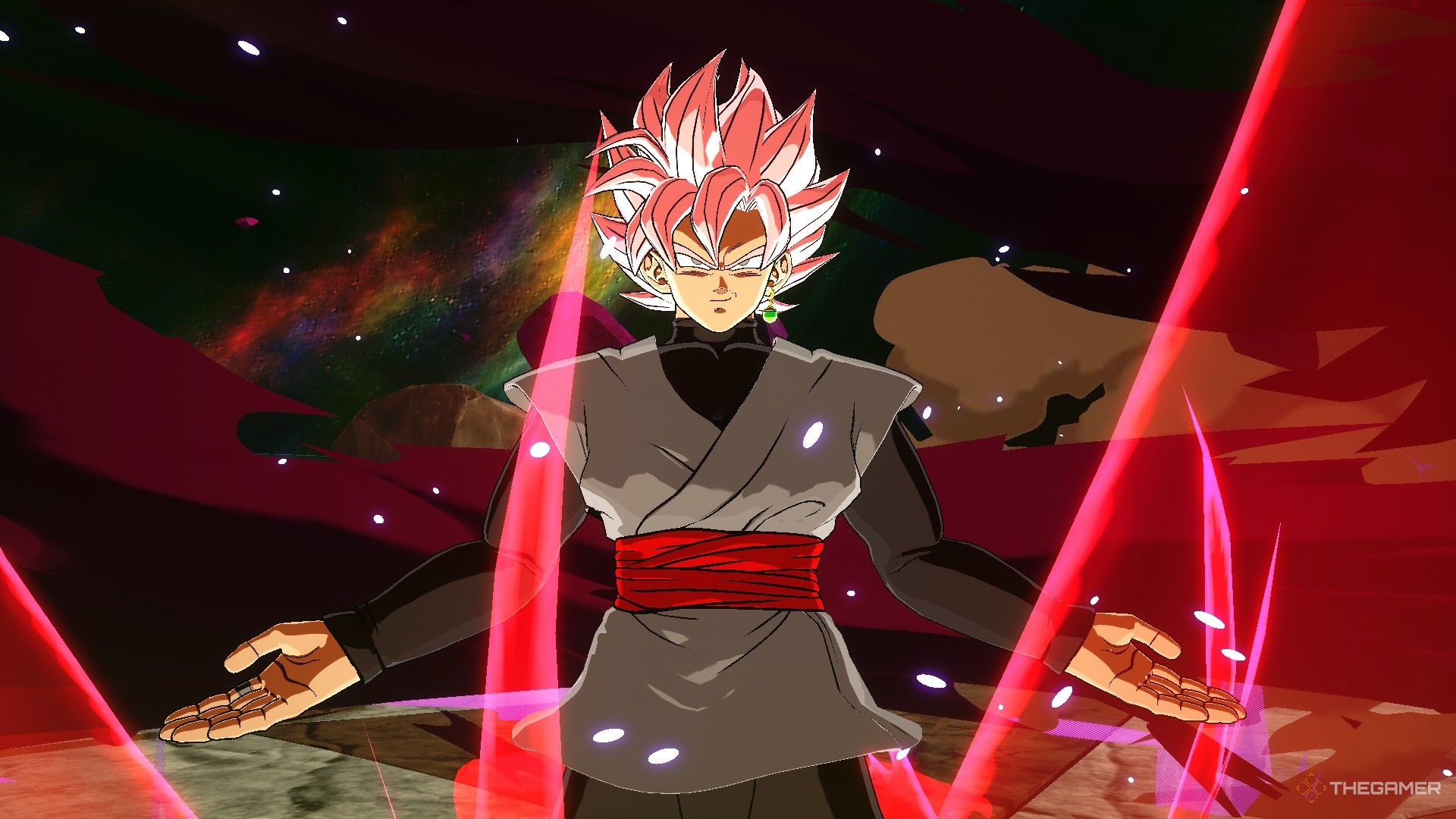 Dragon Ball Sparking Zero image showing Goku Black as a Super Saiyan Rose.