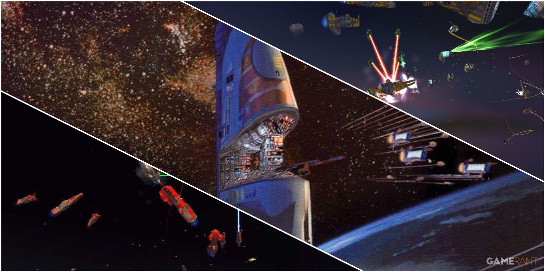 A Collage Of Key Art & Key Frames From Homeworld