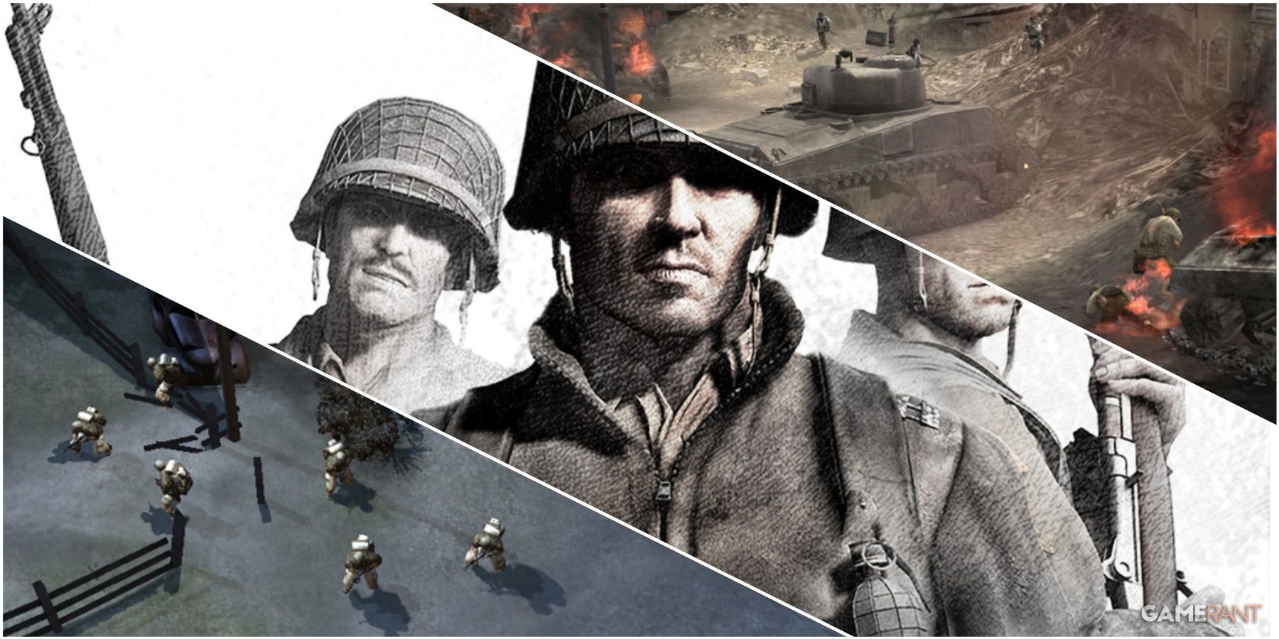 A Collage Of Key Art & Key Frames From Company Of Heroes