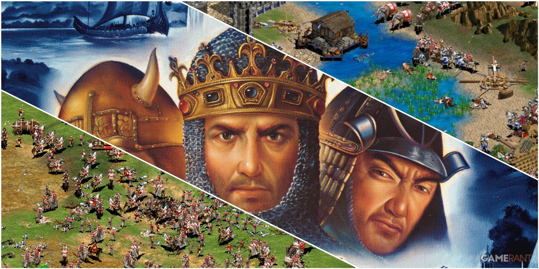 A Collage Of Key Art & Key Frames From Age Of Empires 2 Ages Of Kings