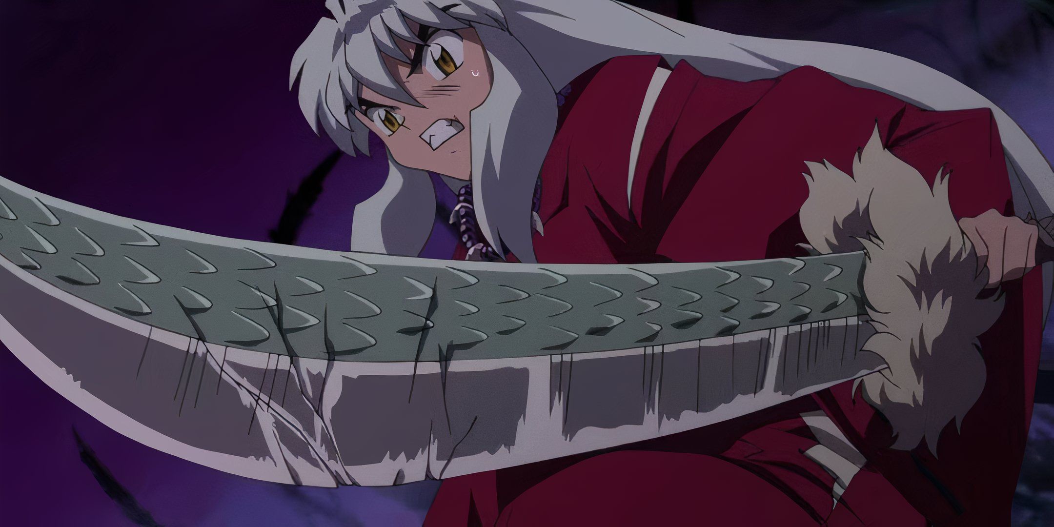 Inuyasha holding the Tessaiga in the Inuyasha anime series.