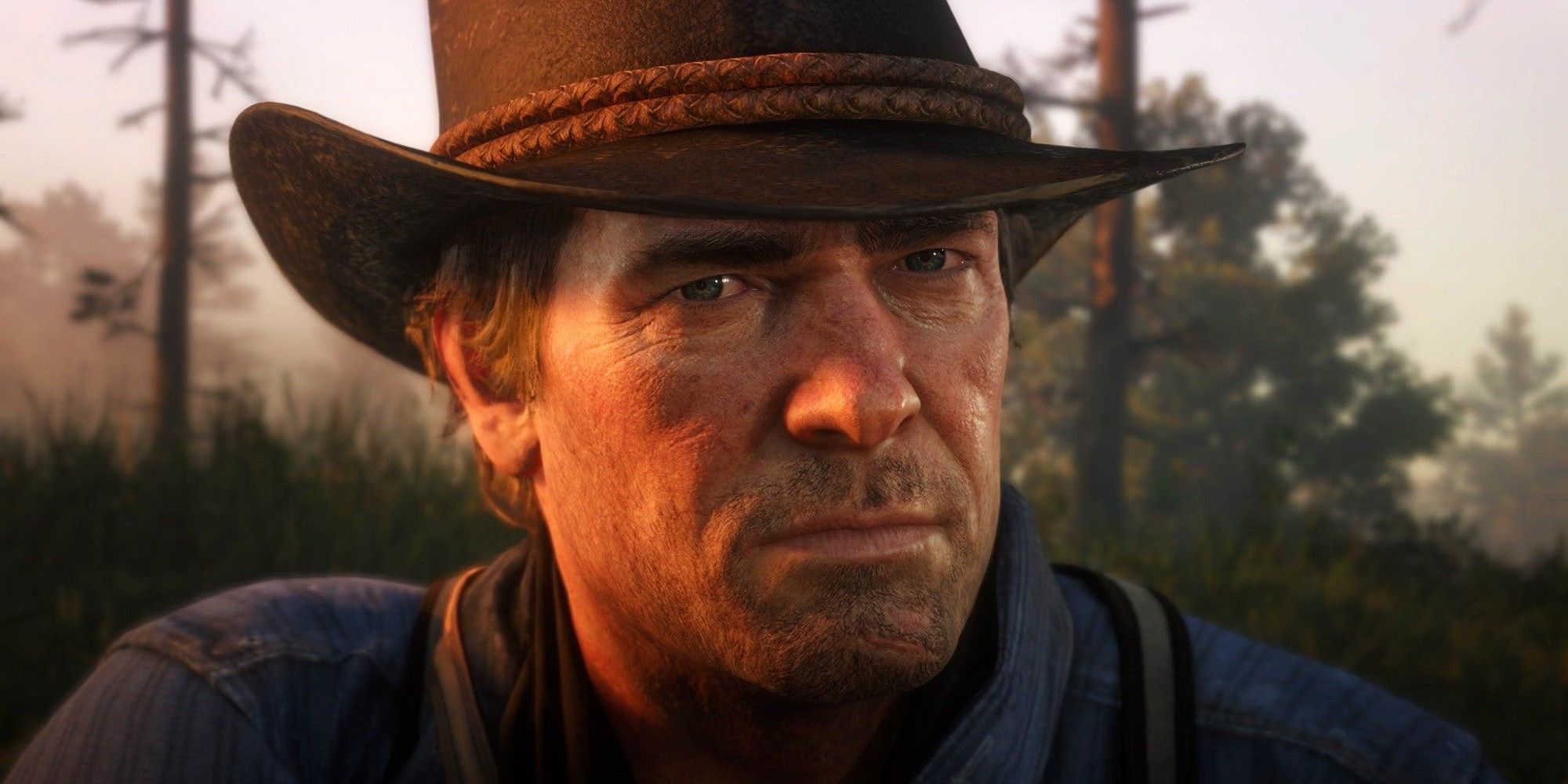 Arthur Morgan in the sunset light.