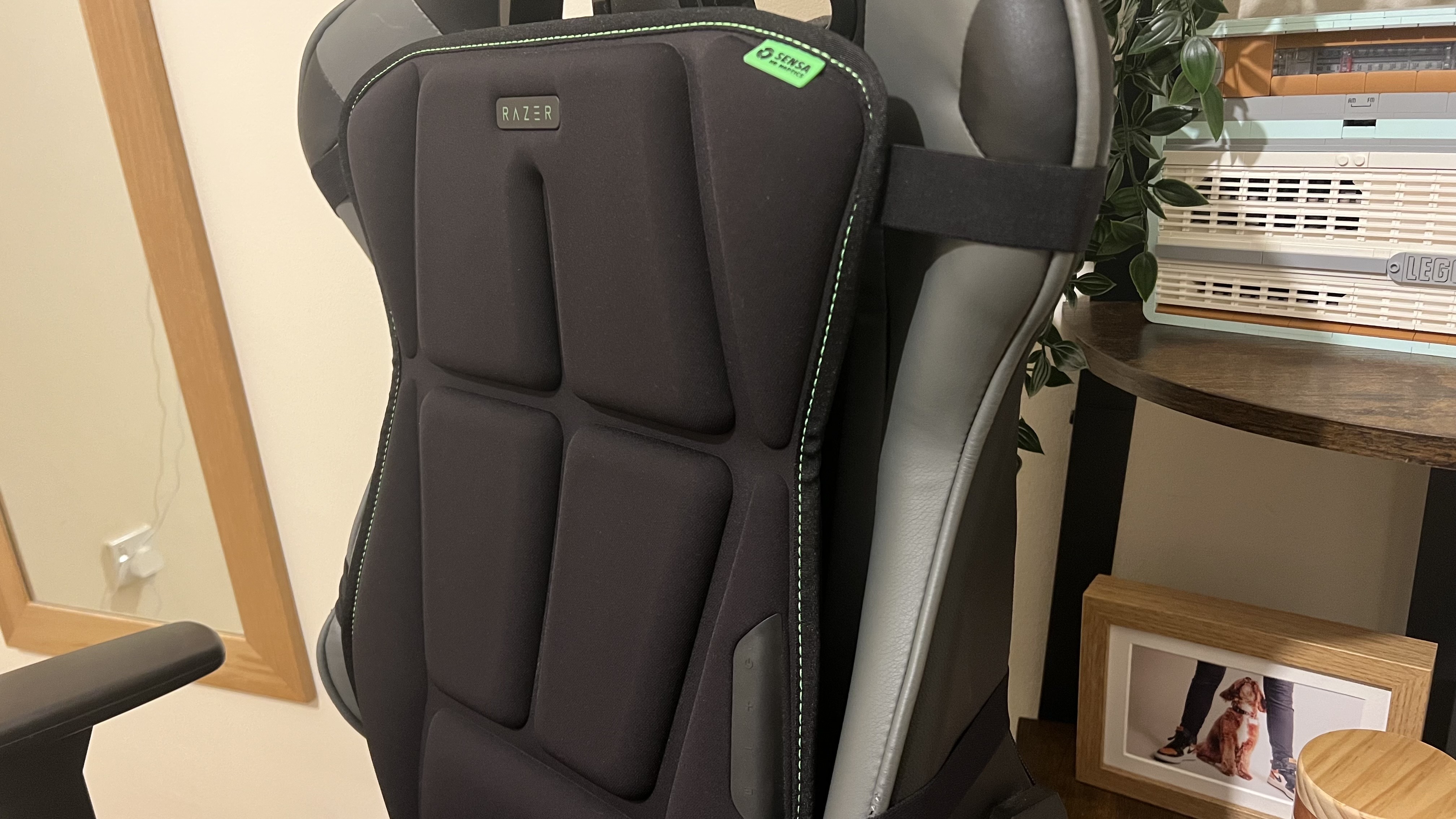 Razer Freyja cushion attached to a gaming chair