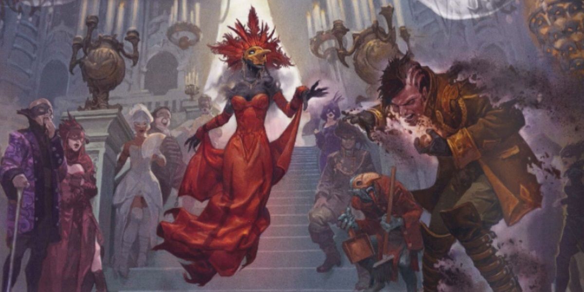 D&D Van Richten's Guide To Ravenloft - Dark Lord Duchess D'Honaire crumbling a guest at the Masquerade.