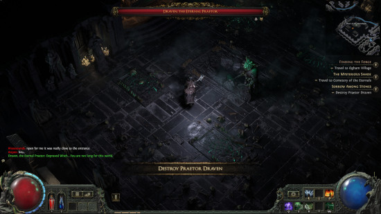 fighting the boss draven in path of exile 2