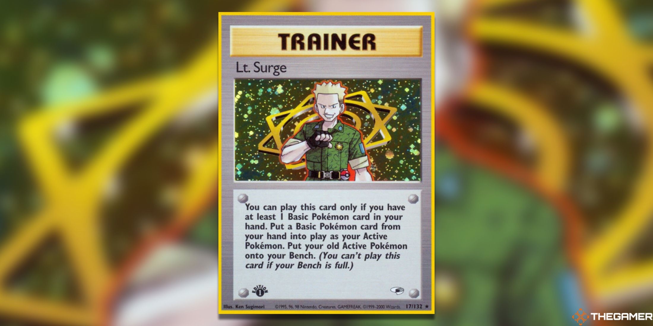 Lt. Surge from Gym Heroes in the Pokemon TCG.