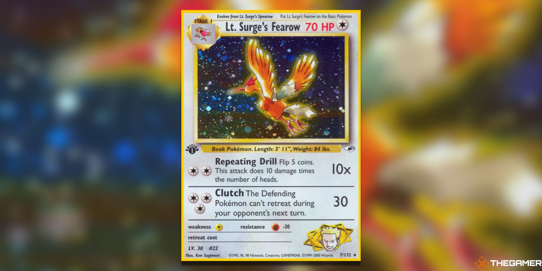 Lt. Surge's Fearow from the Pokemon TCG.