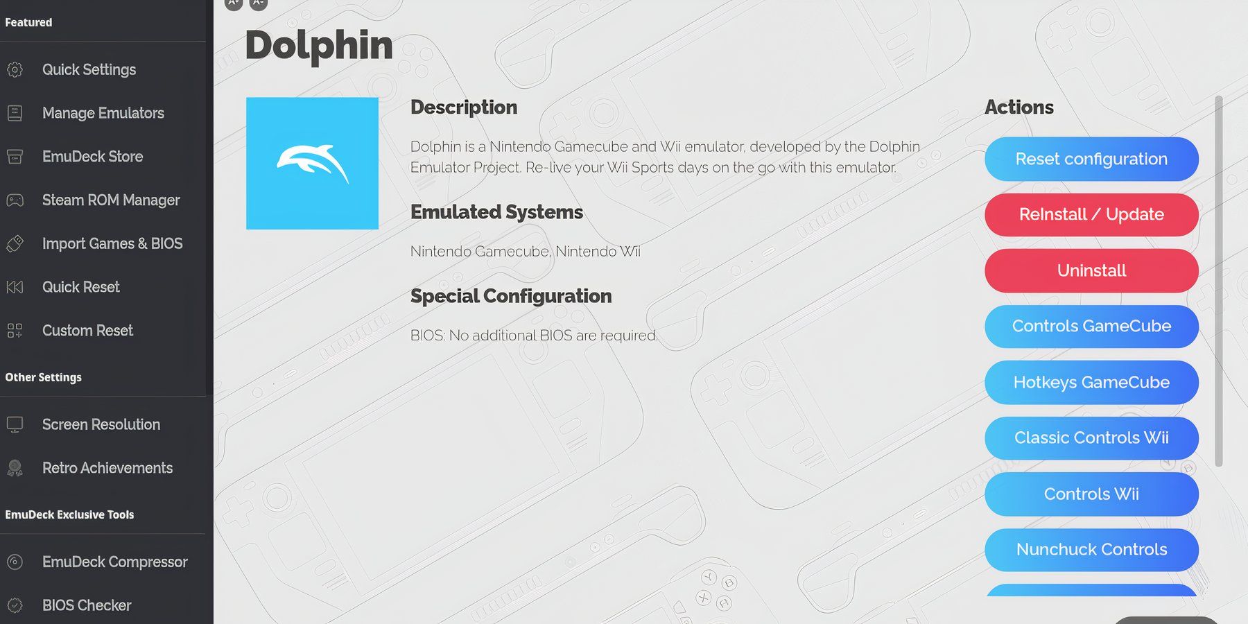 EmuDeck - Reset Dolphin configuration