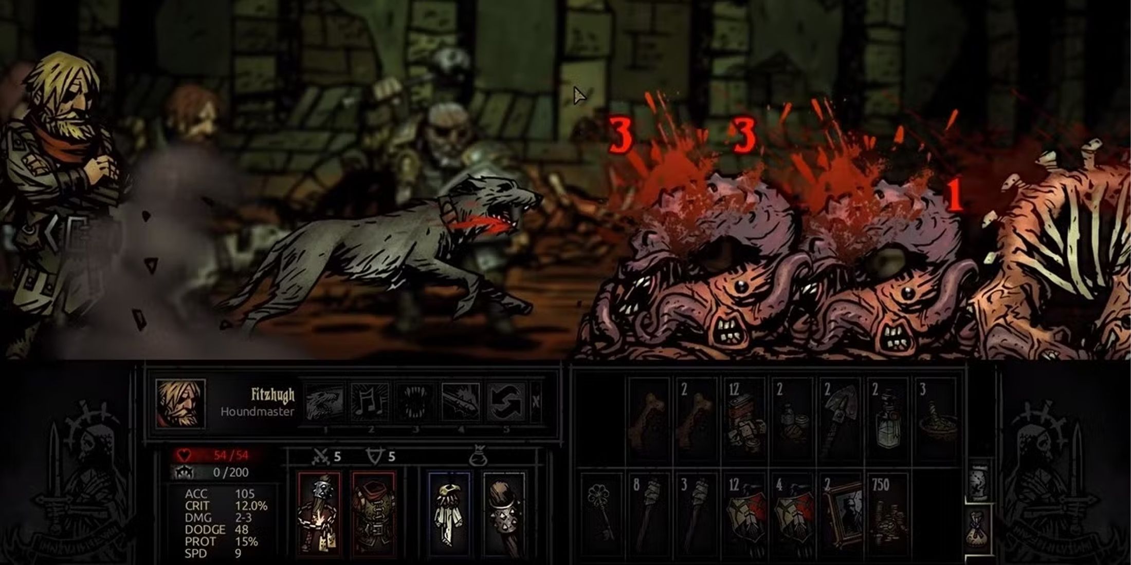 Darkest Dungeon - Houndmaster vs Flesh