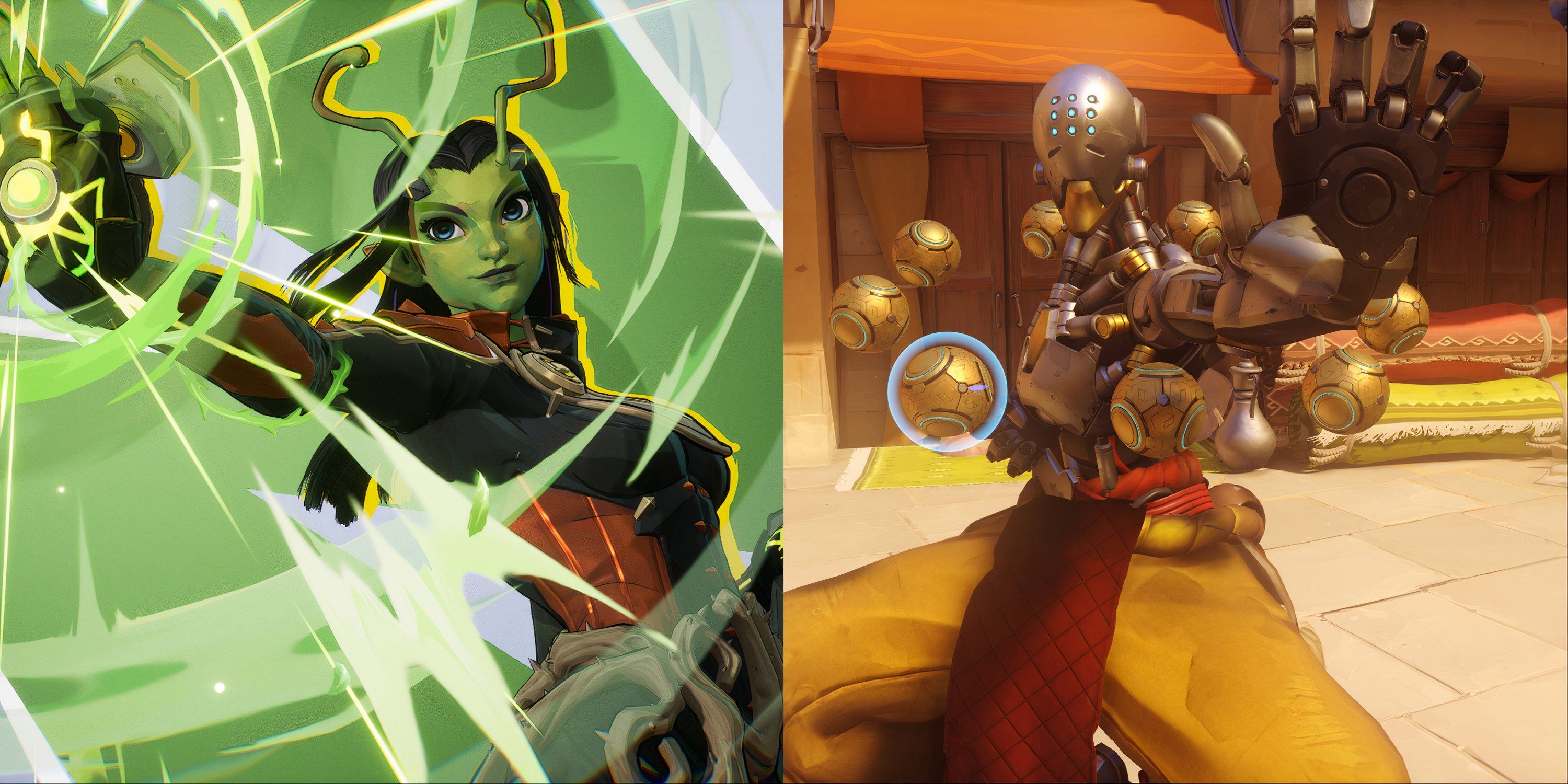 Split image of Mantis and Zenyatta