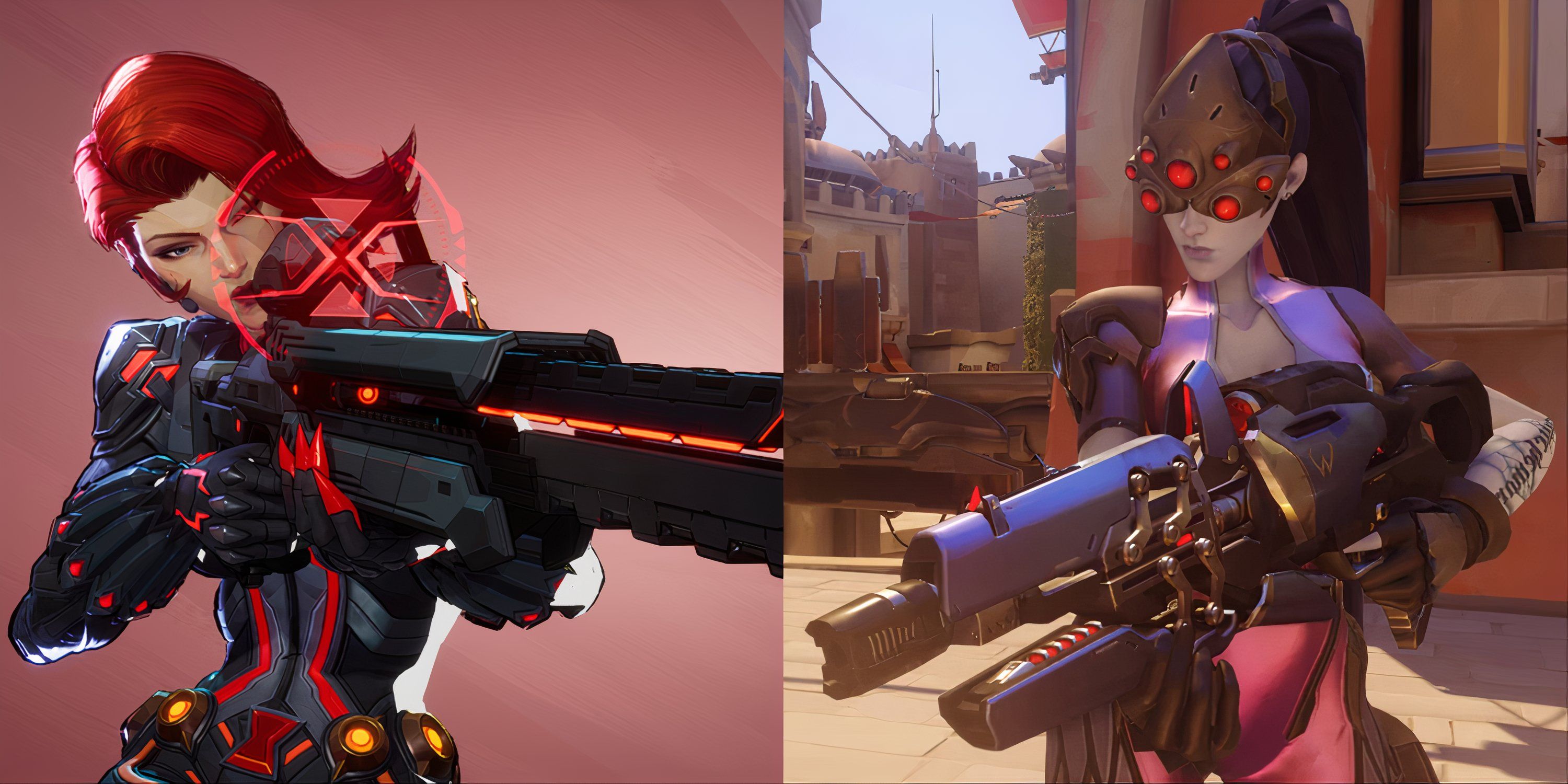 Split image of Black Widow and Widowmaker