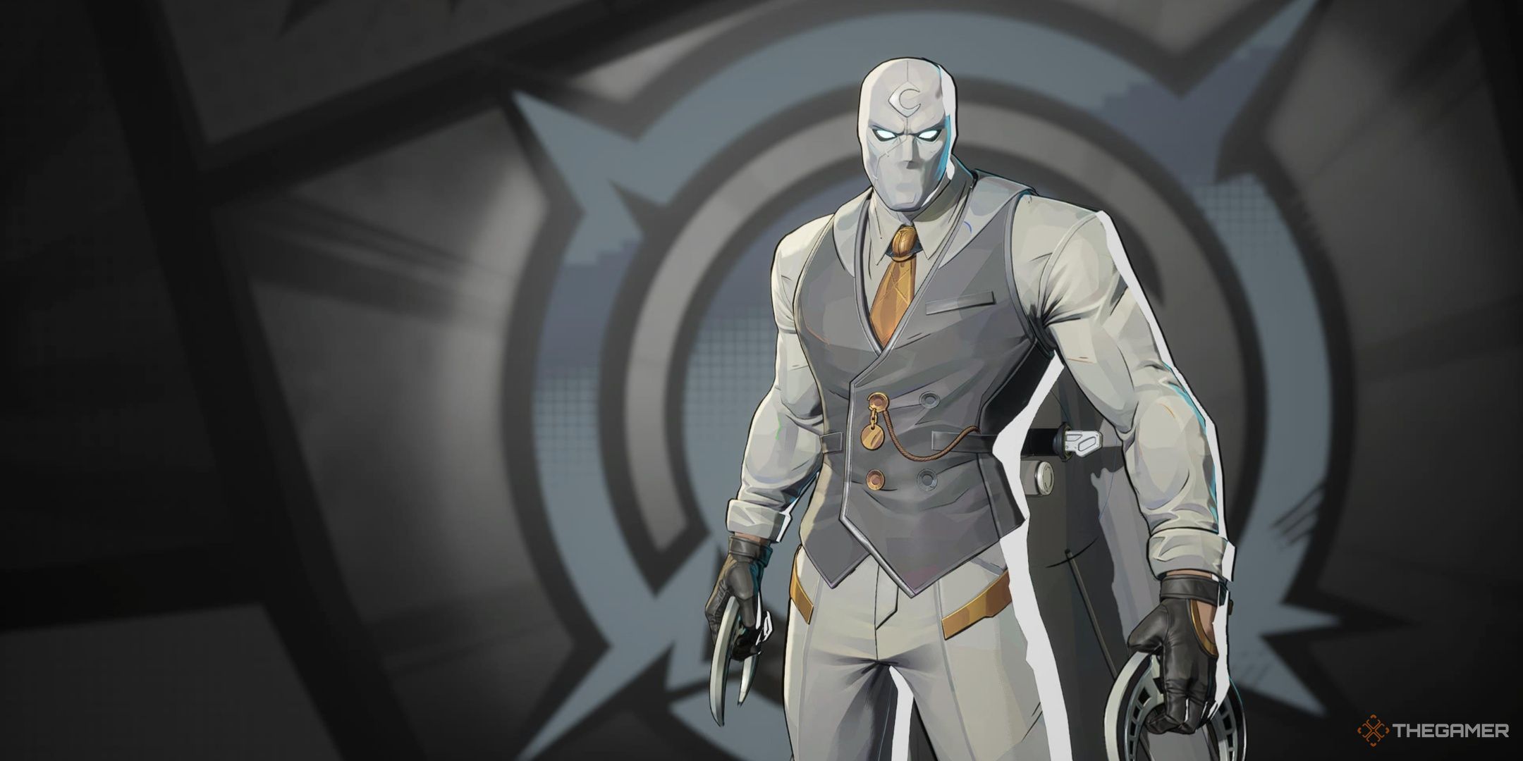 Moon Knight wearing the Mister Knight skin in Marvel Rivals.