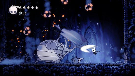 hollow knight fighting the false knight boss