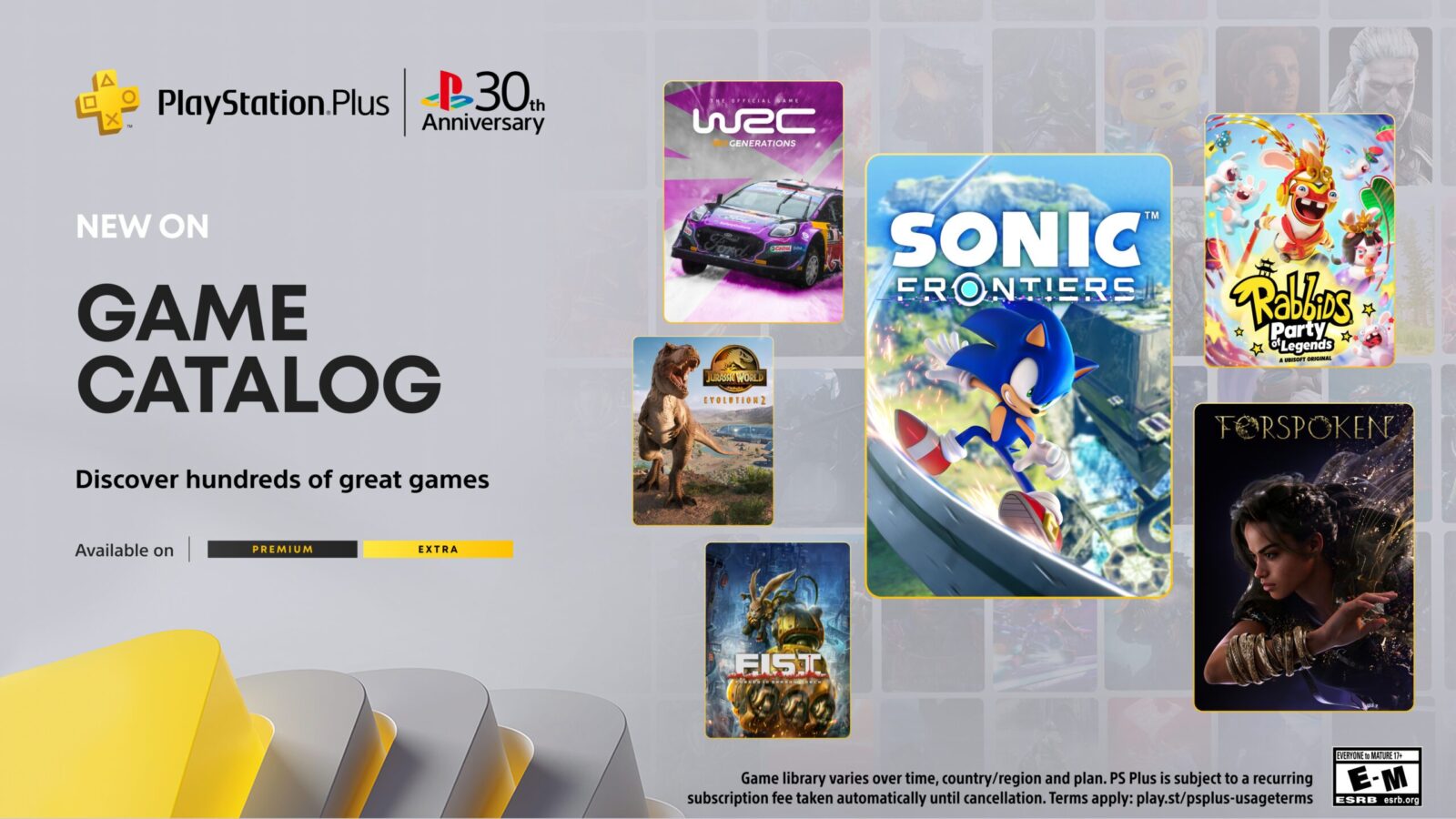 PlayStation Plus Game Catalog for December: Sonic Frontiers, Forspoken, Rabbids: Party of Legends, WRC Generations and more