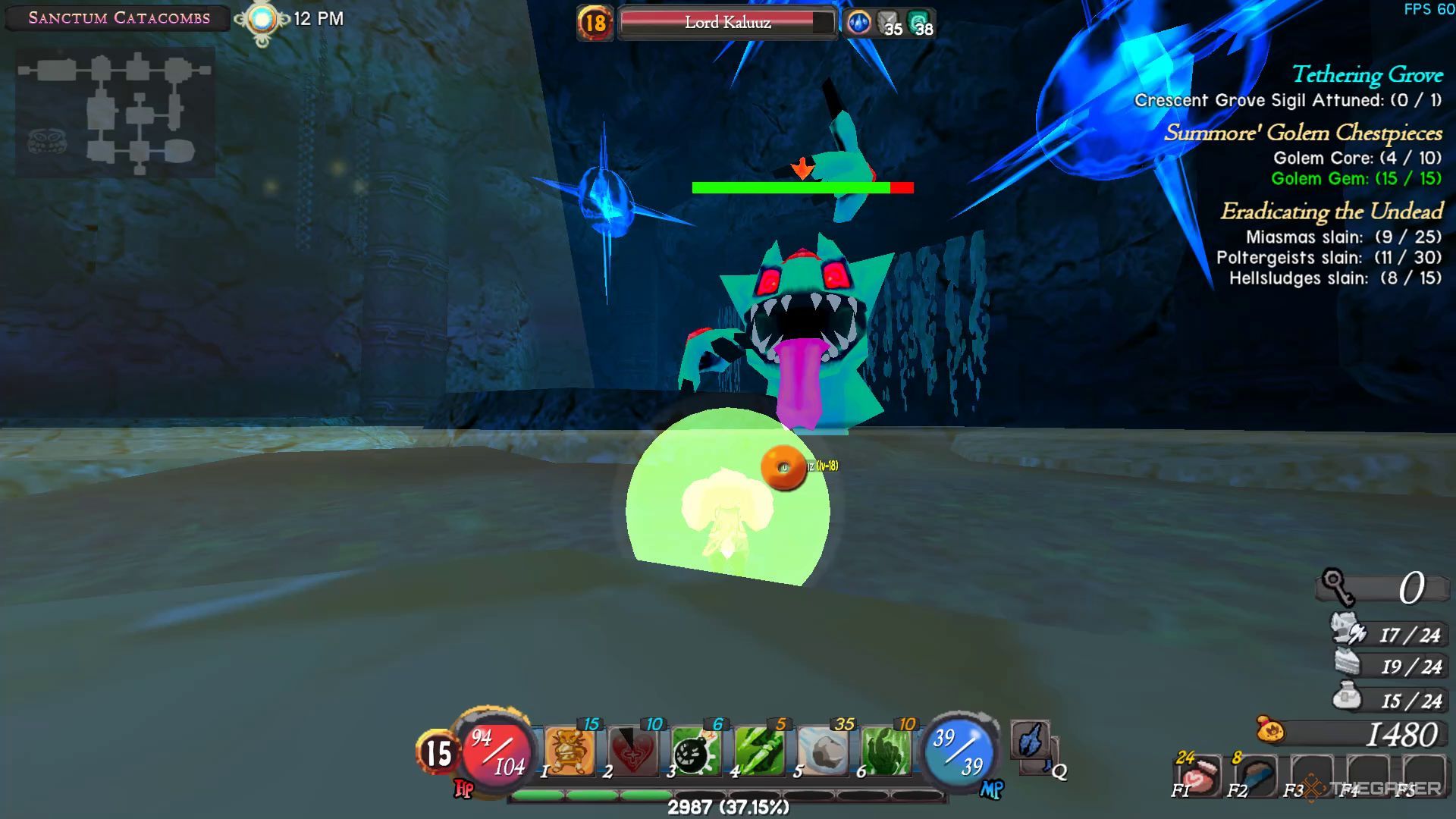 The image shows that Lord Kaluuz is attacking the player in Atlyss.