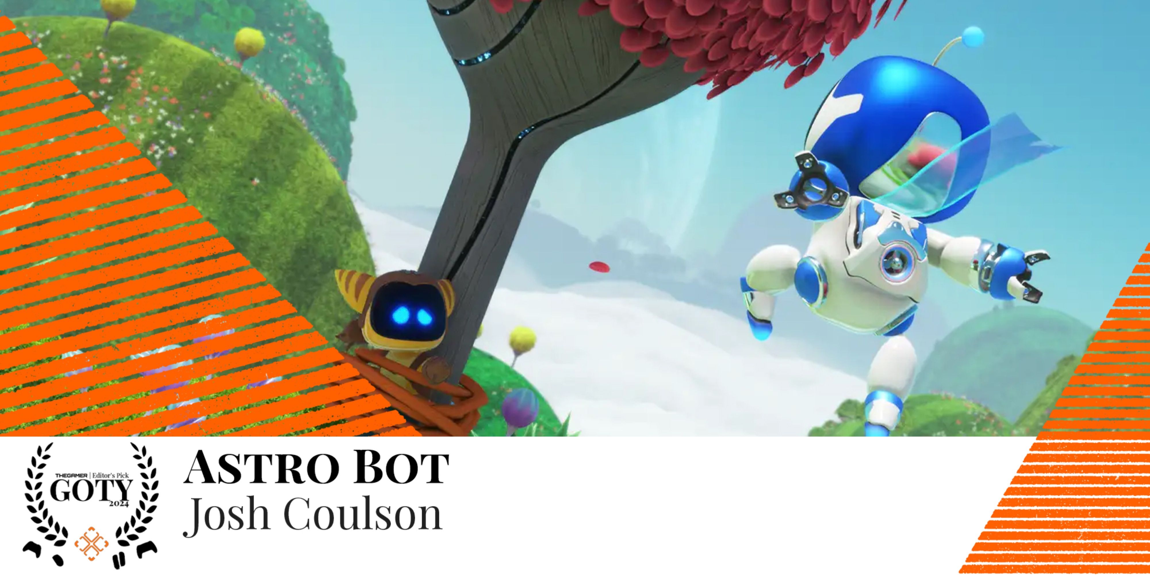 astro saving the ratchet bot in astro bot game of the year image.