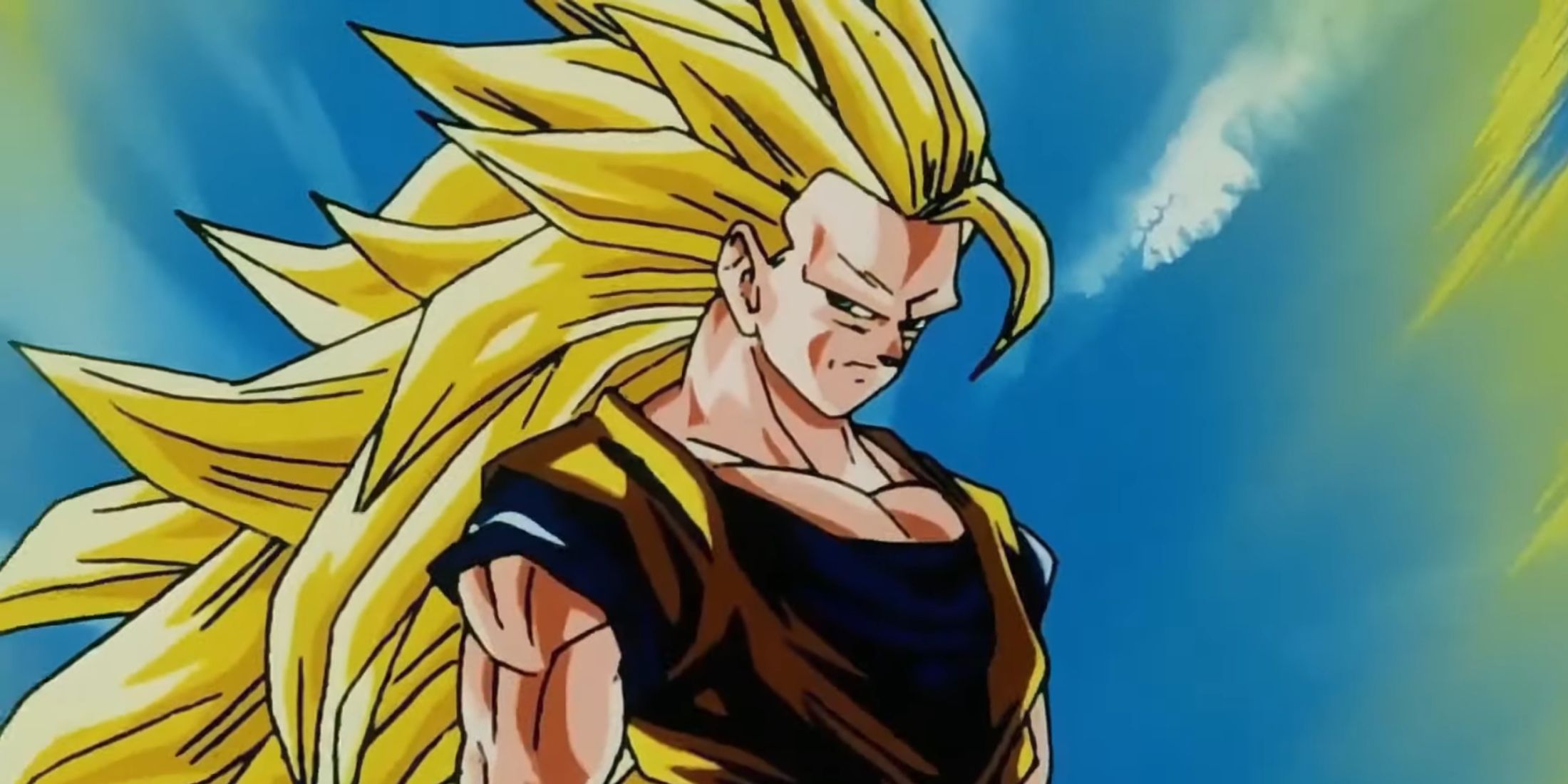 Goku transforms into a Super Saiyan 3 for the first time in Dragon Ball Z (1996)