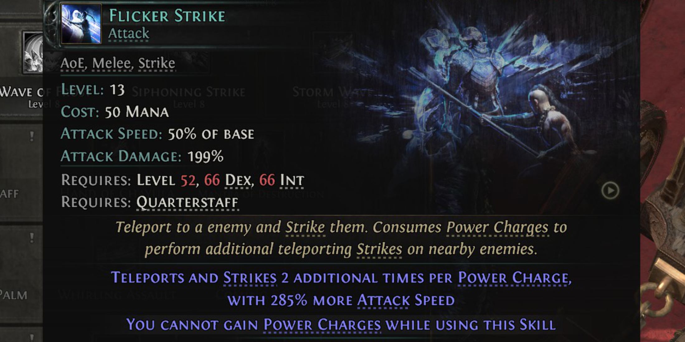 Path of Exile 2 Increase Movement Speed Flicker Strike Quarterstaff Teleport Skill Gem