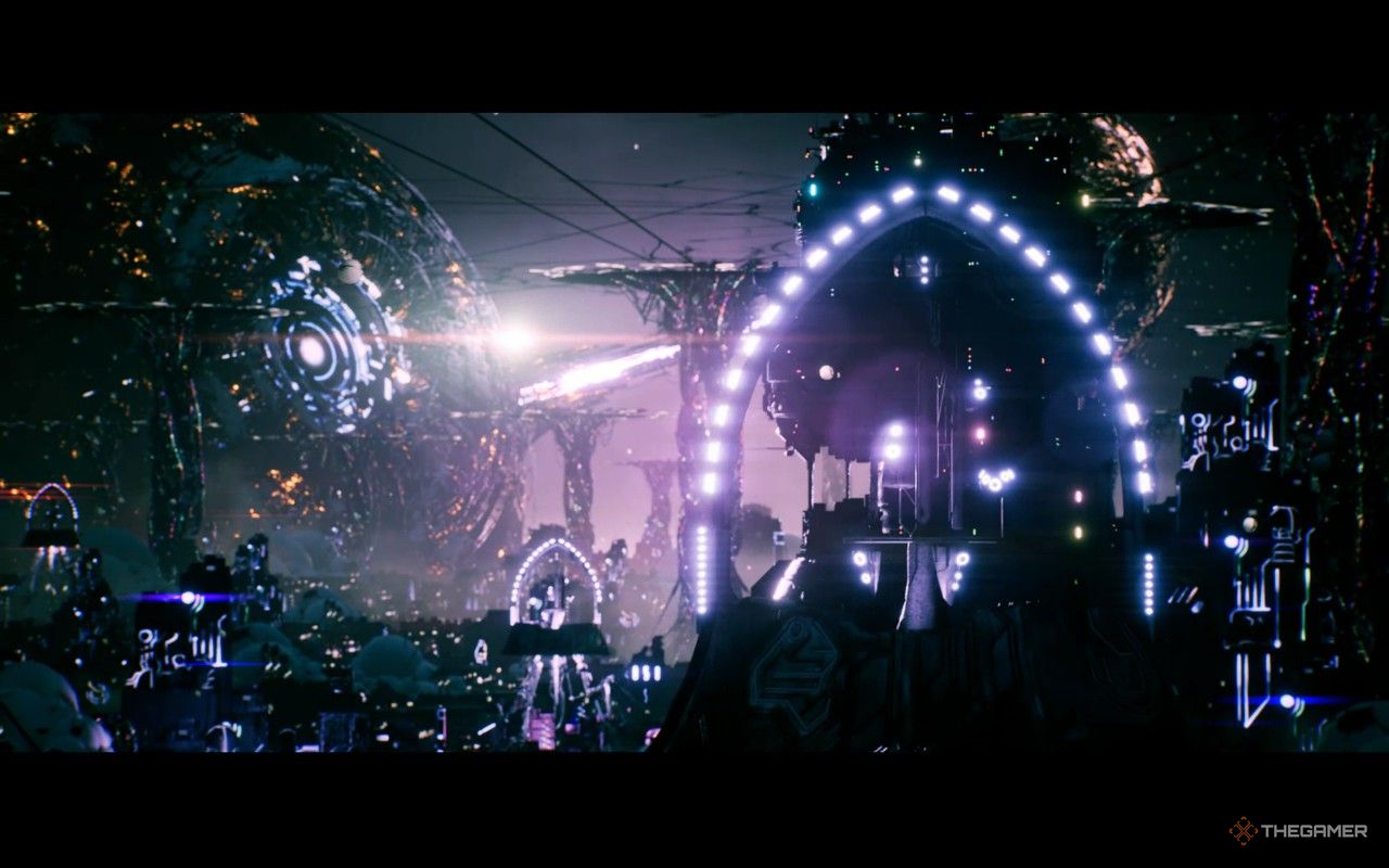 A CG scene of the machine world in fantasian neo dimension.