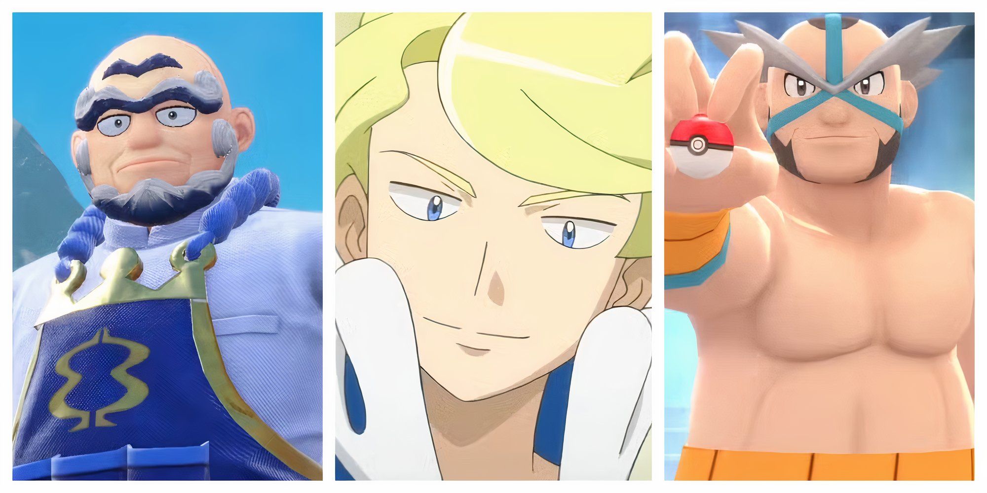 Crasher Wake, Siebold, and Kofu in Pokemon