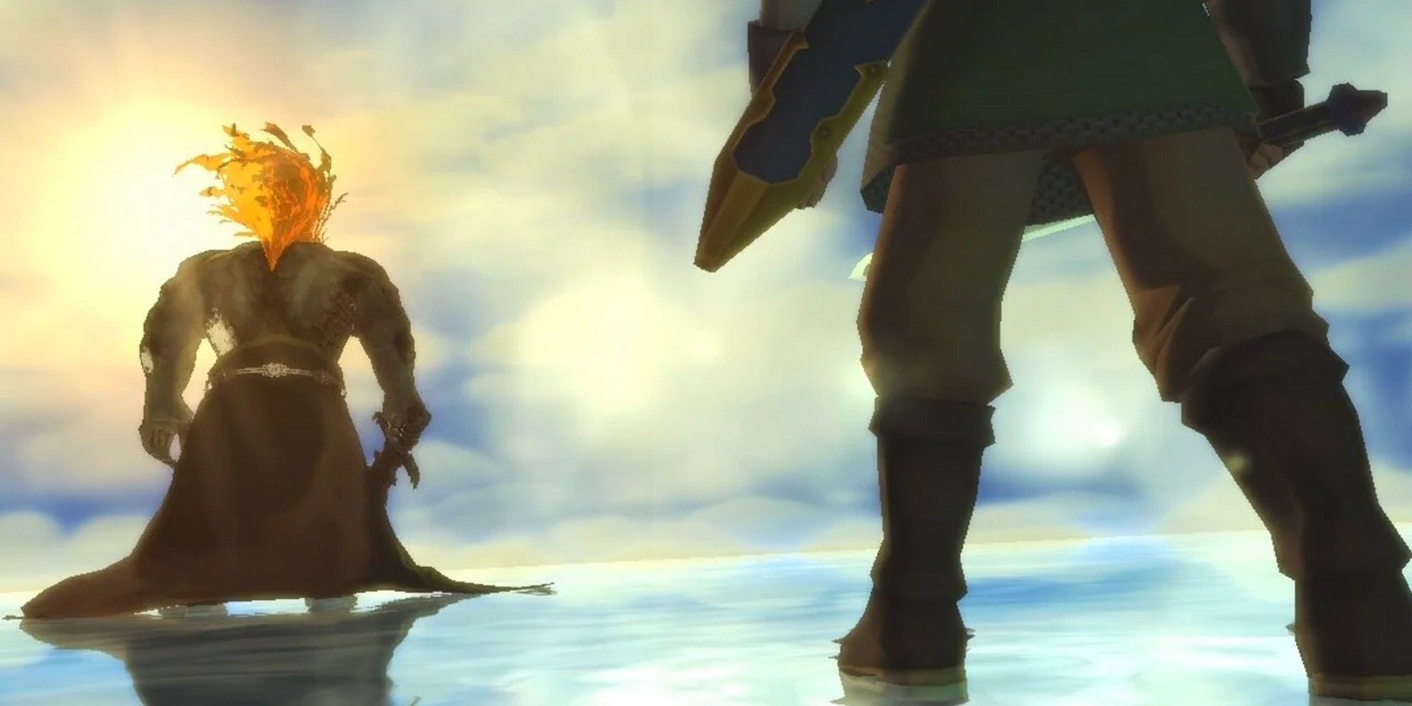 Demise and Link at the end of Skyward Sword.