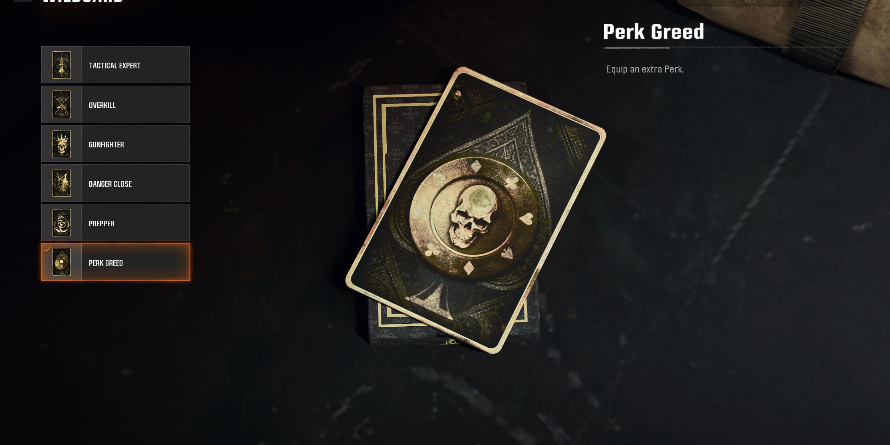 perk greed wildcard