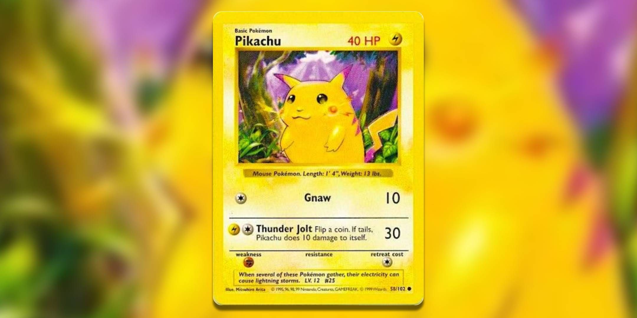 The base set Red Cheeks Pikachu from the Pokemon TCG.