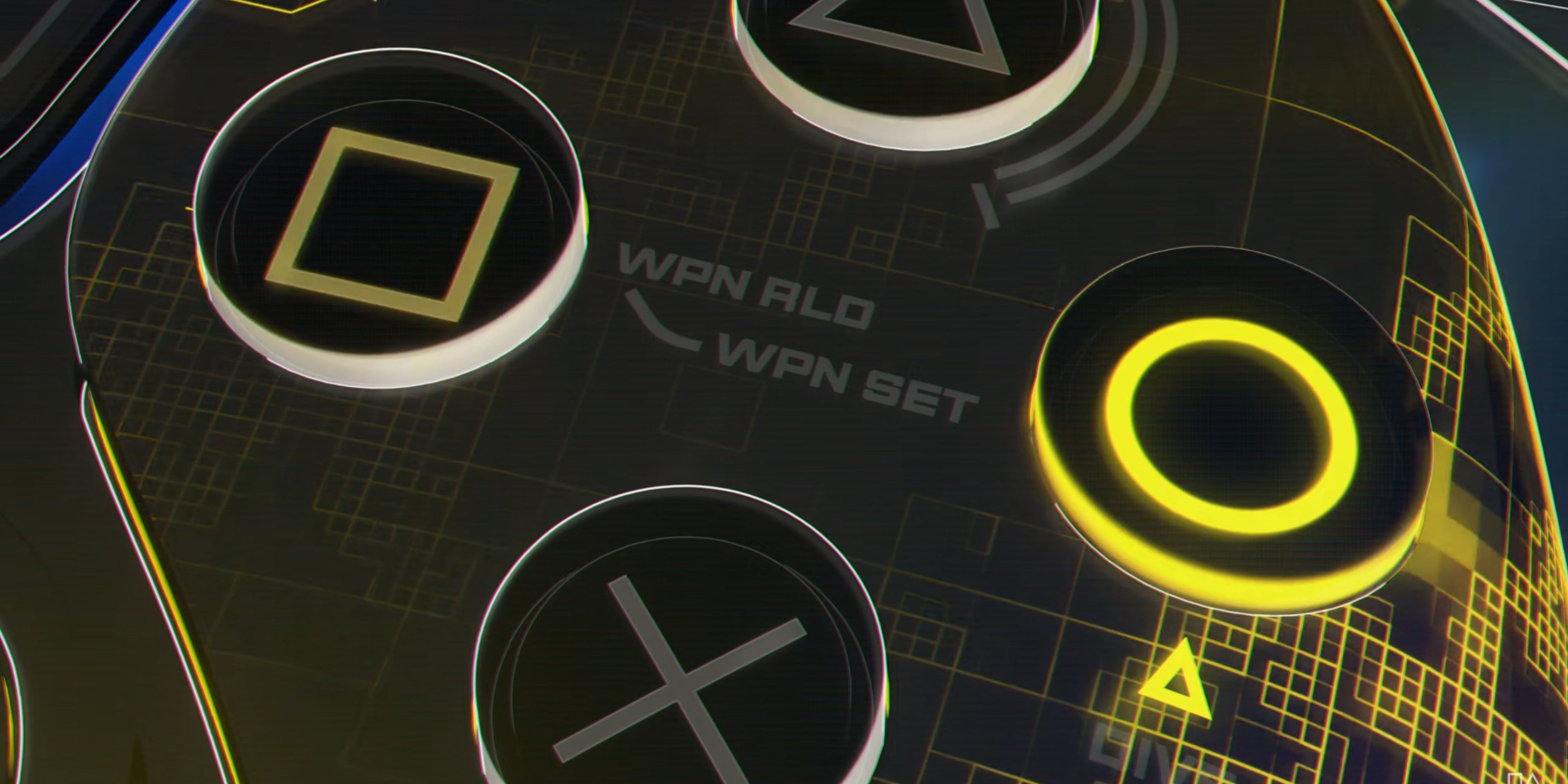 close up of the face buttons on the helldivers 2 dualsense controller.