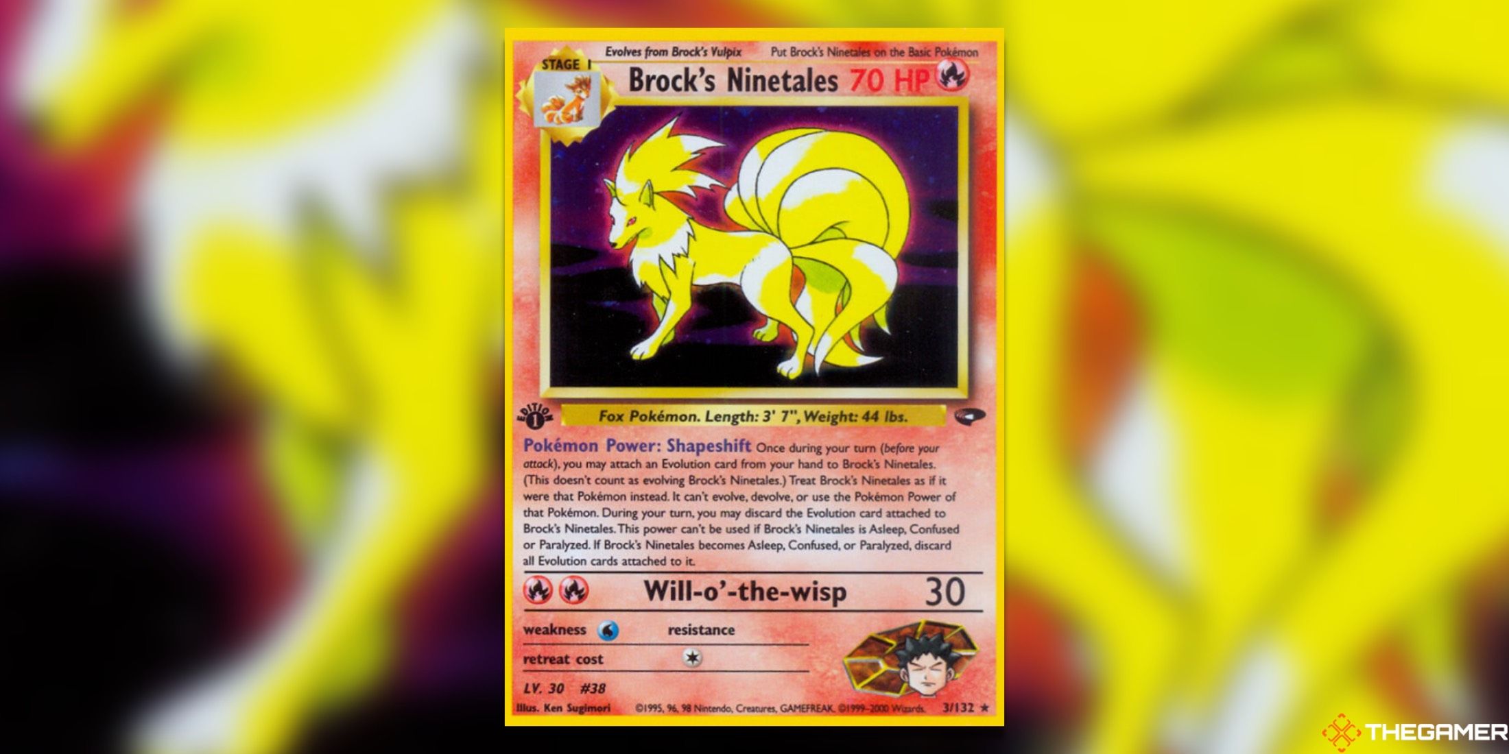 The Ninetales Holo from Gym Challenge in the Pokemon TCG.