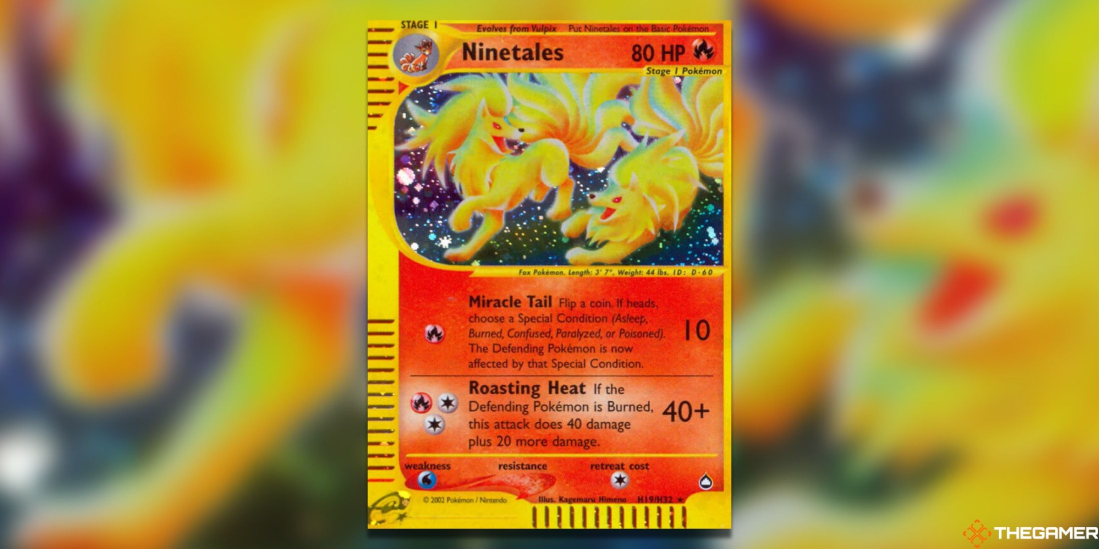 The Ninetales from Aquapolis in the Pokemon TCG.