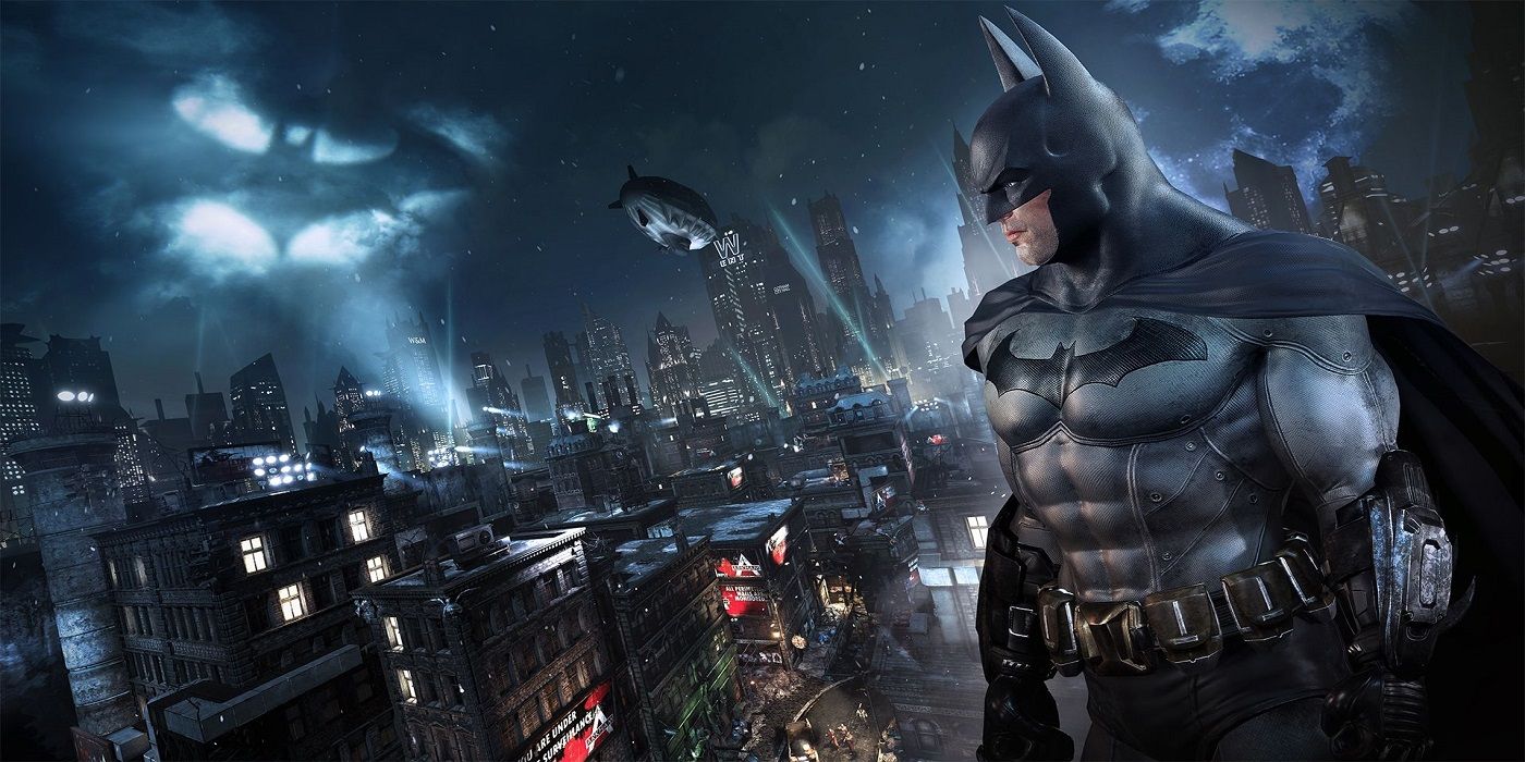 Batman: Arkham City looking over city