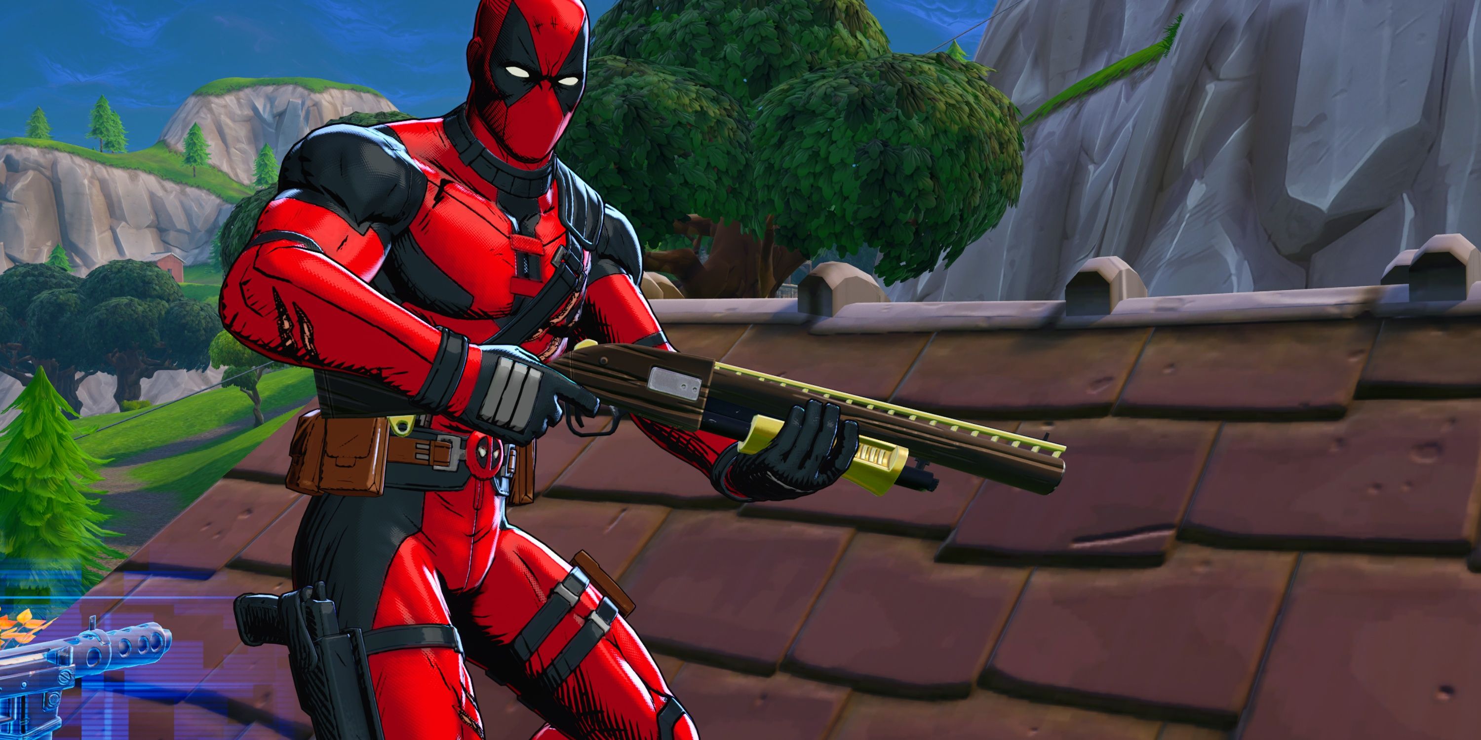 deadpool with a pump shotgun