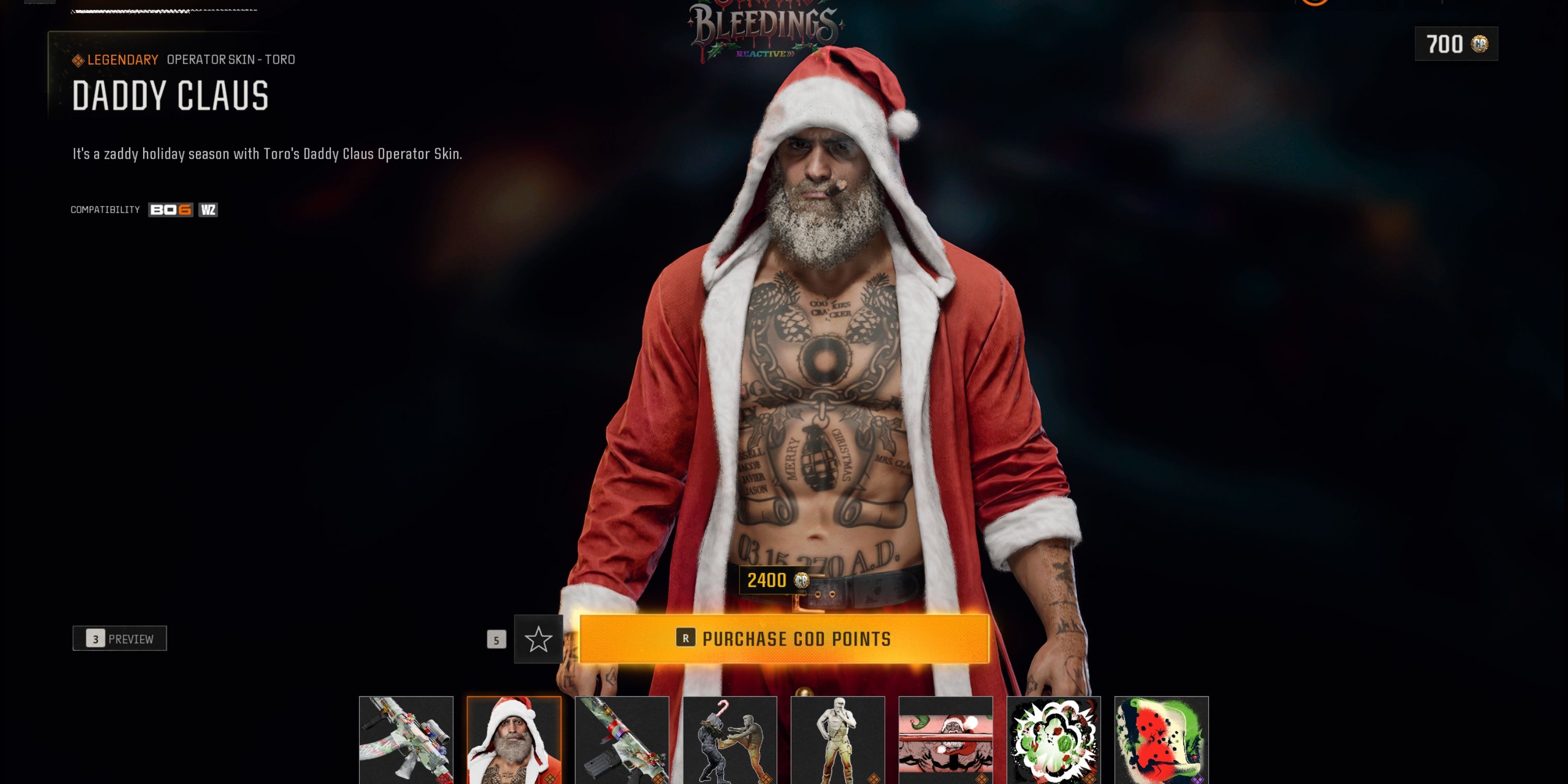 toro daddy claus skin