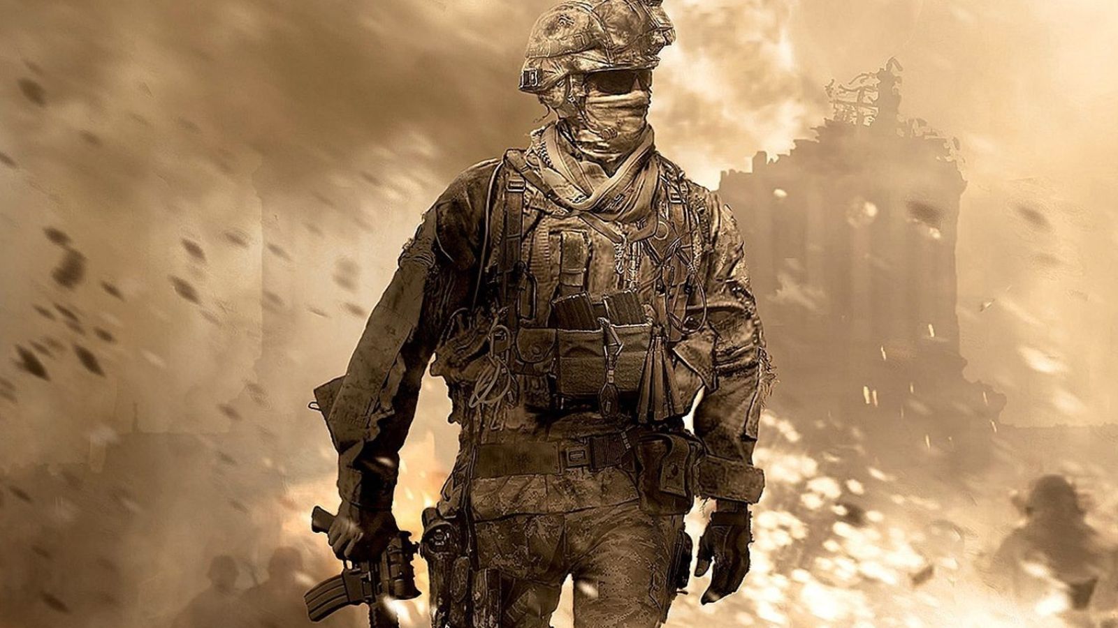 Call of Duty Modern Warfare cover art with soliders running