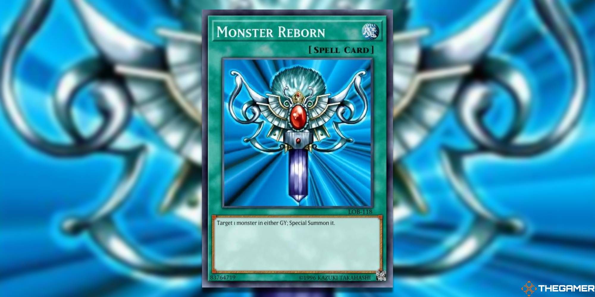 Monster Reborn card and art background from Yu-Gi-Oh!