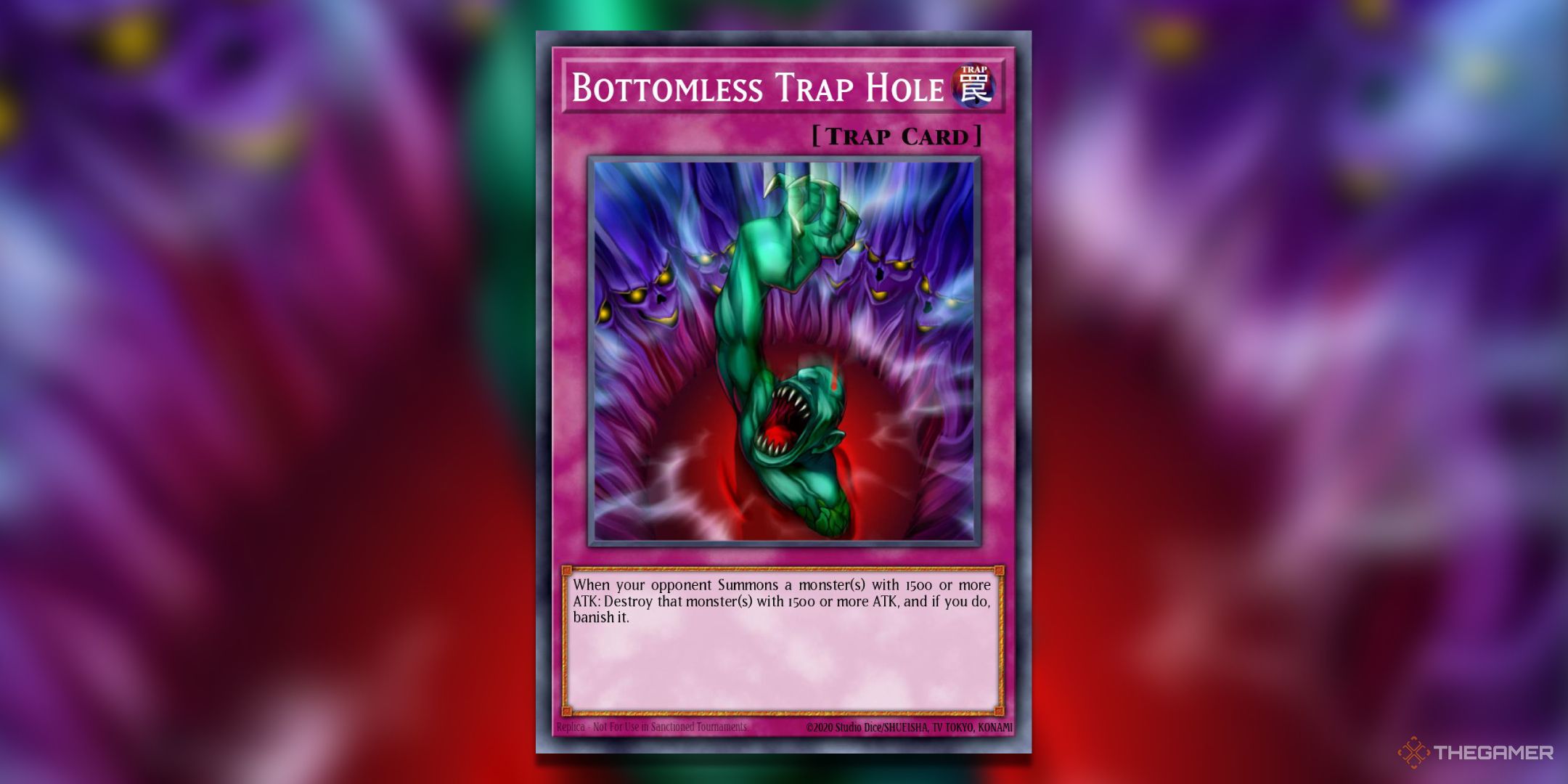 Bottomless Trap Hole Yu-Gi-Oh! TCG Card Art.