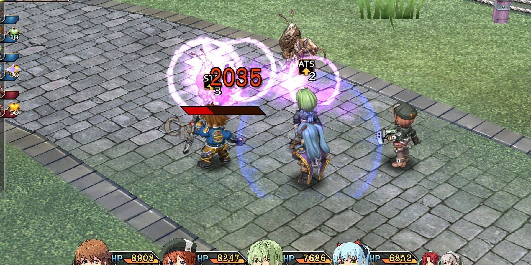 Trails to Azure Tio attacking an enemy