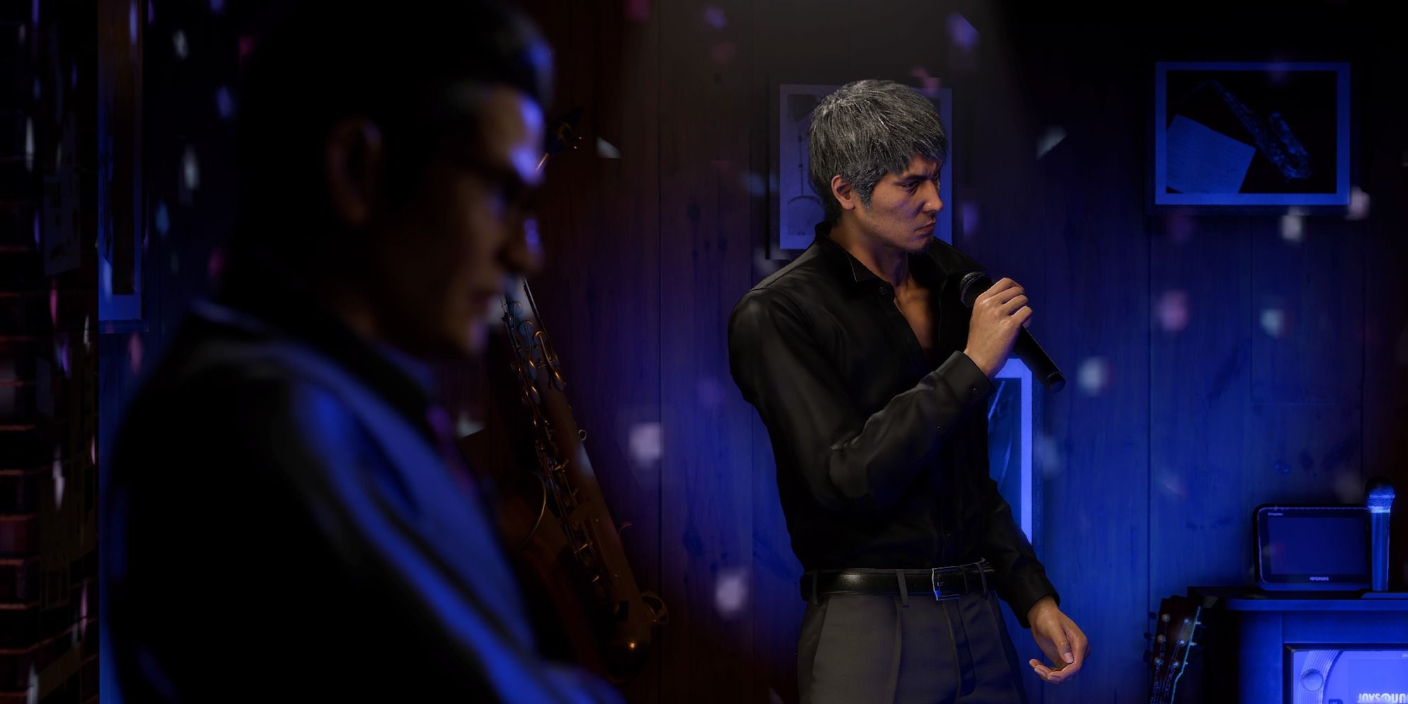 kiryu singing karaoke at survive bar